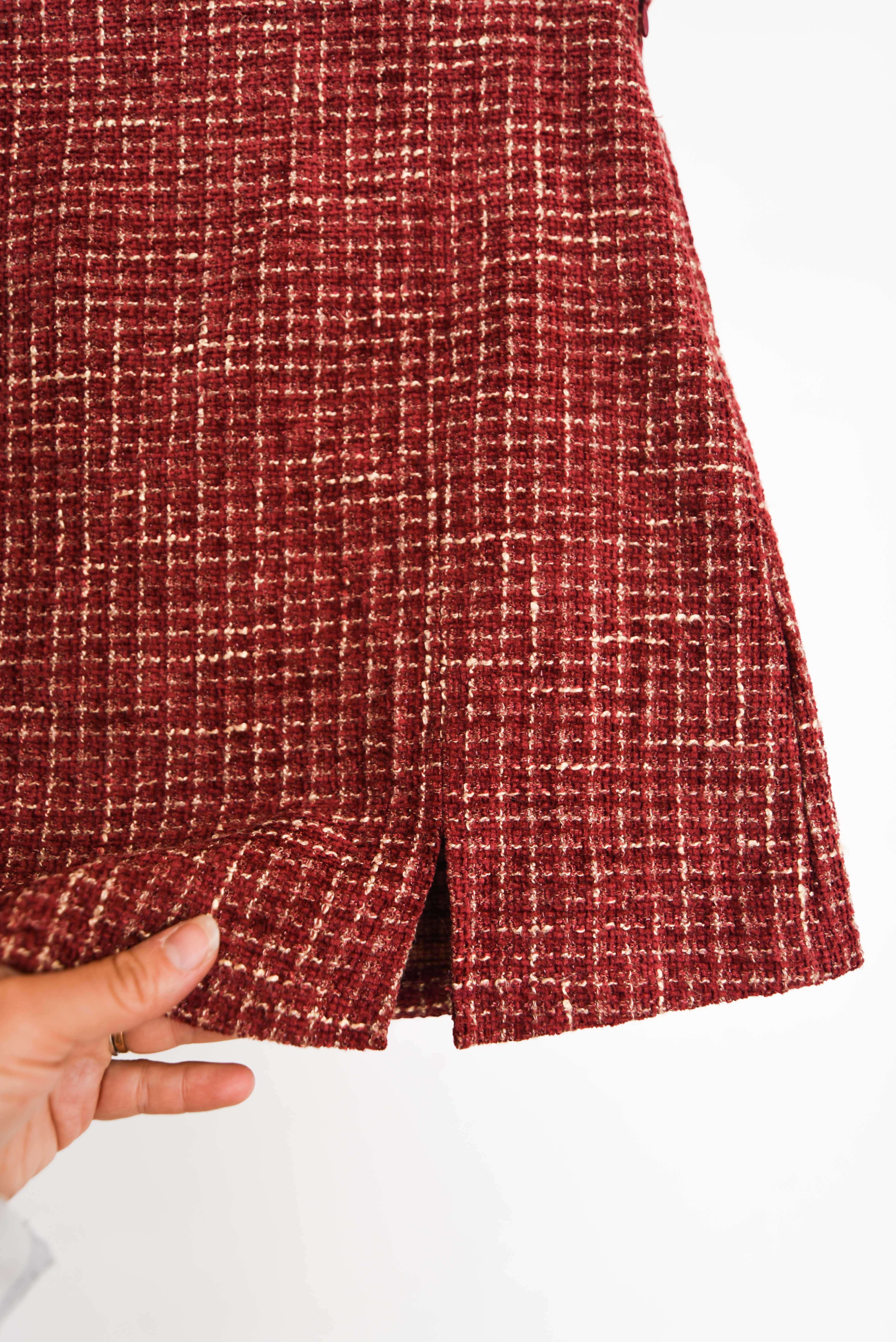 Mini falda granate grid