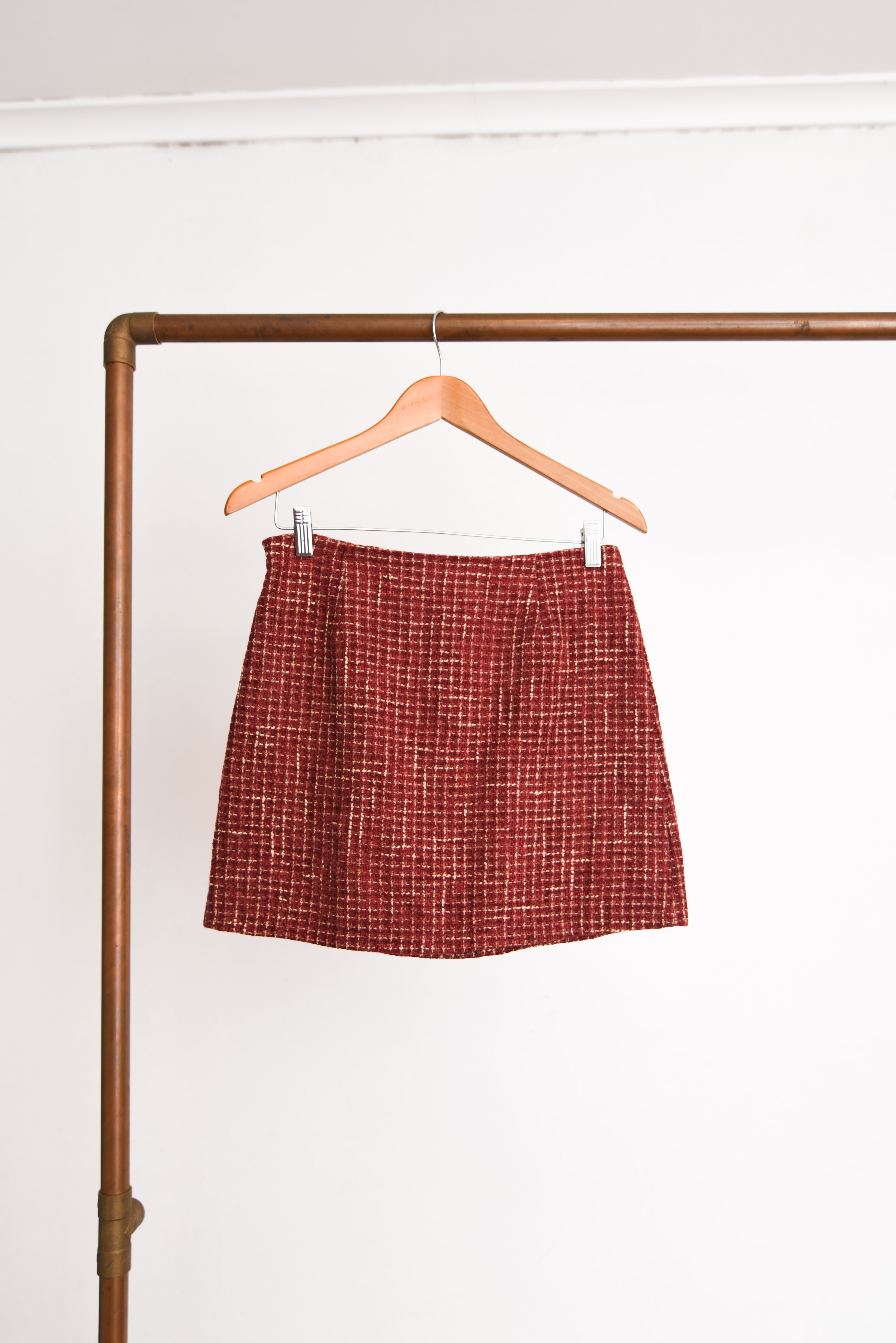 Mini falda granate grid
