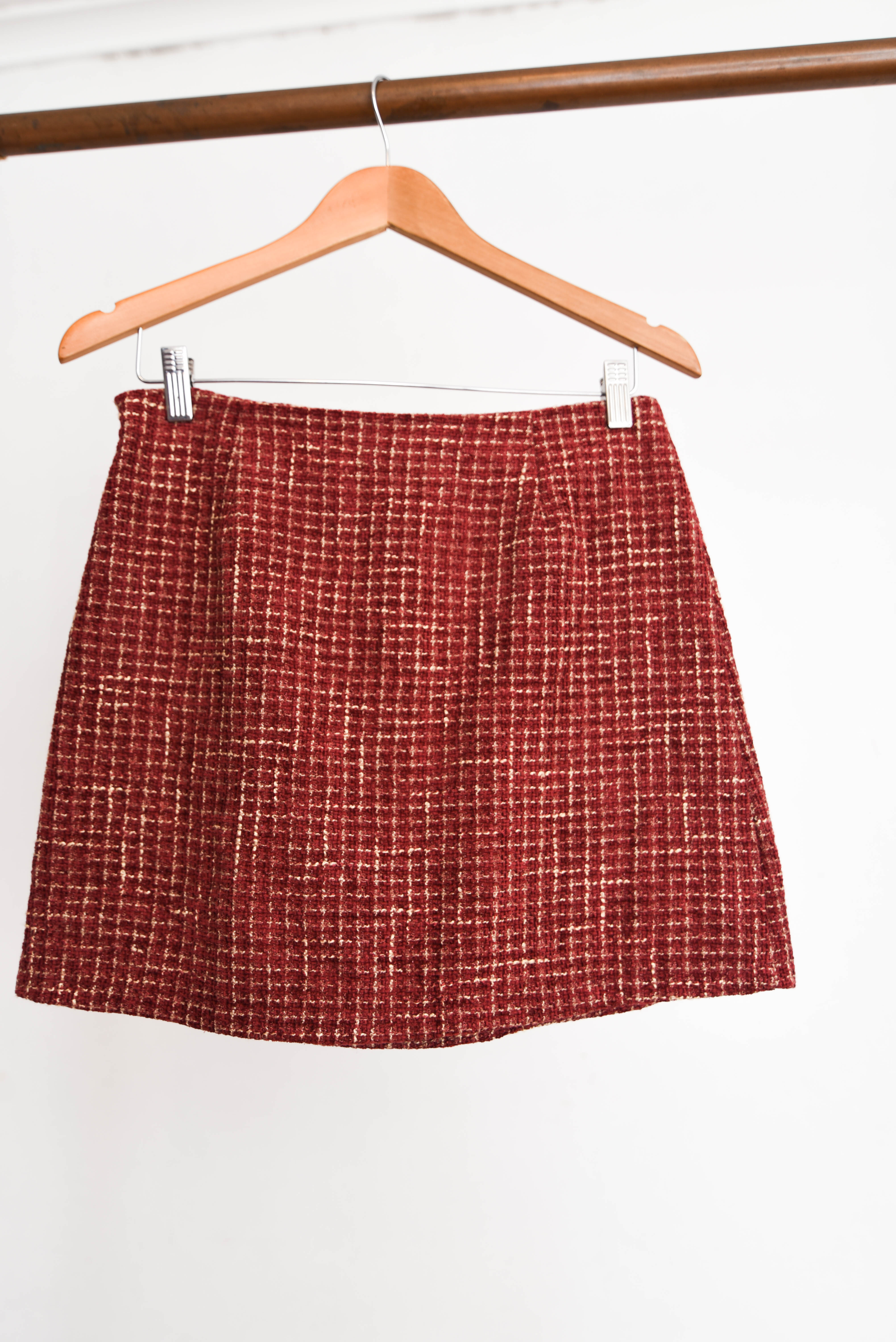 Mini falda granate grid