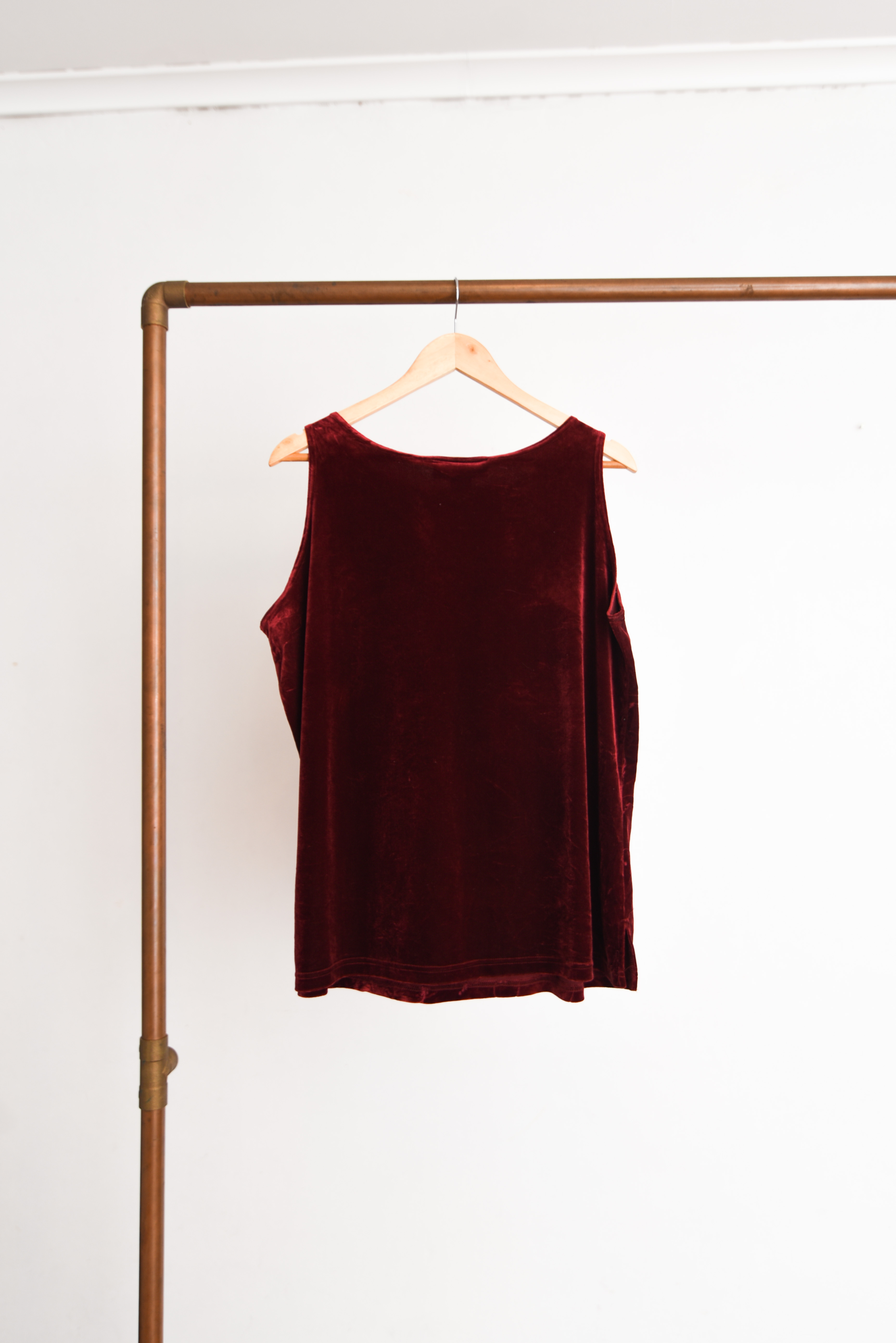 Top burdeo velvet floral 
