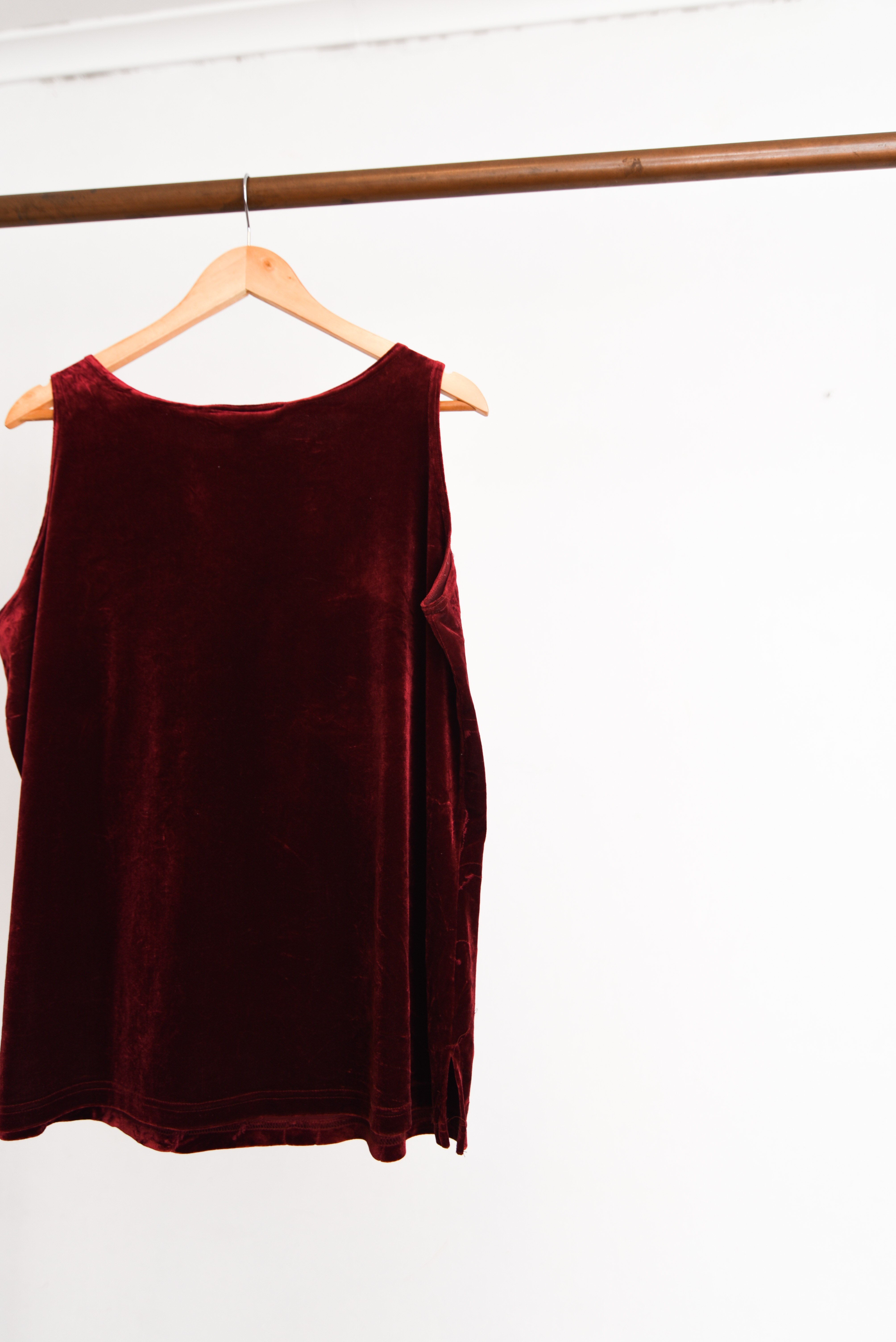 Top burdeo velvet floral 