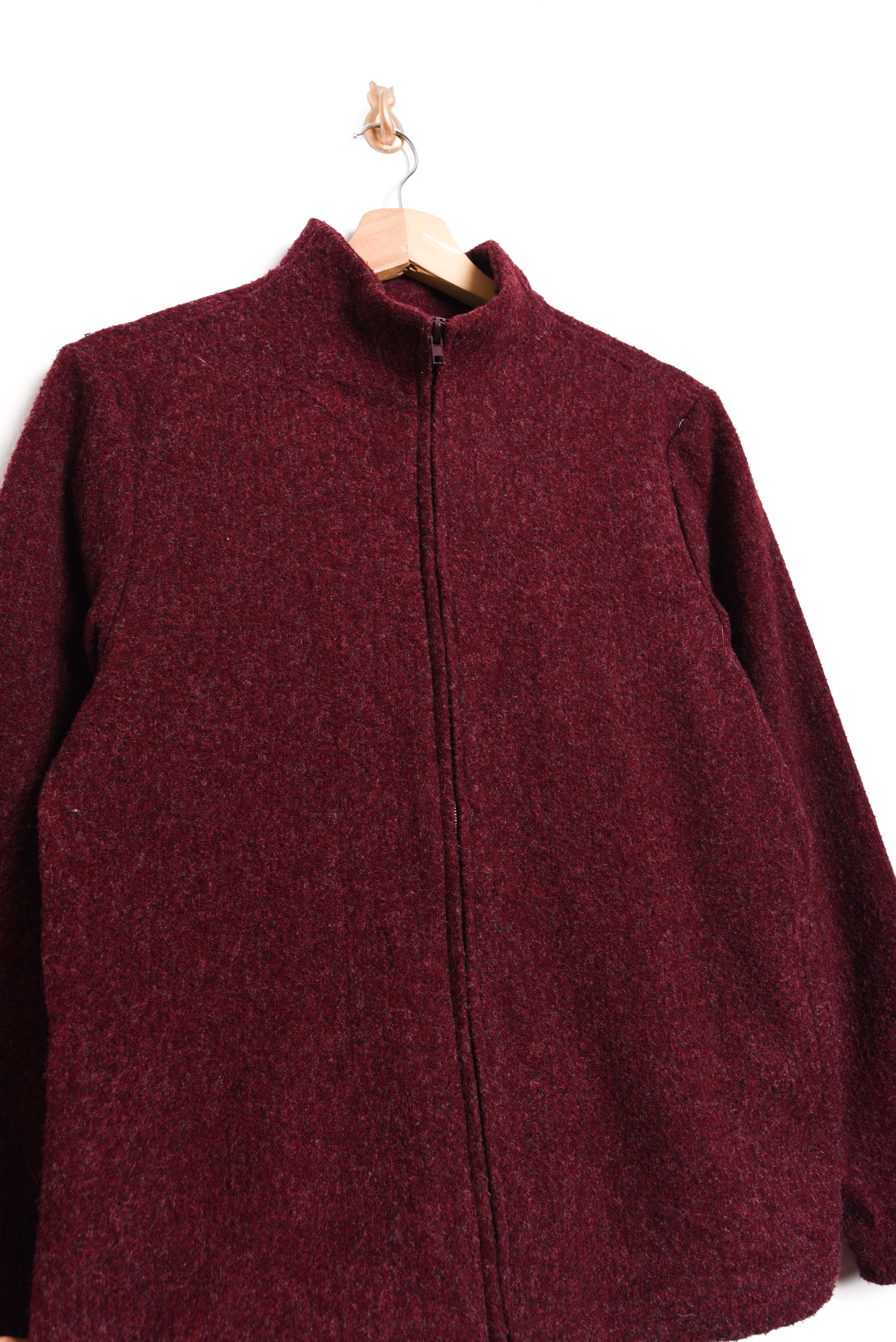 Chaqueta burdeo zipper 90s
