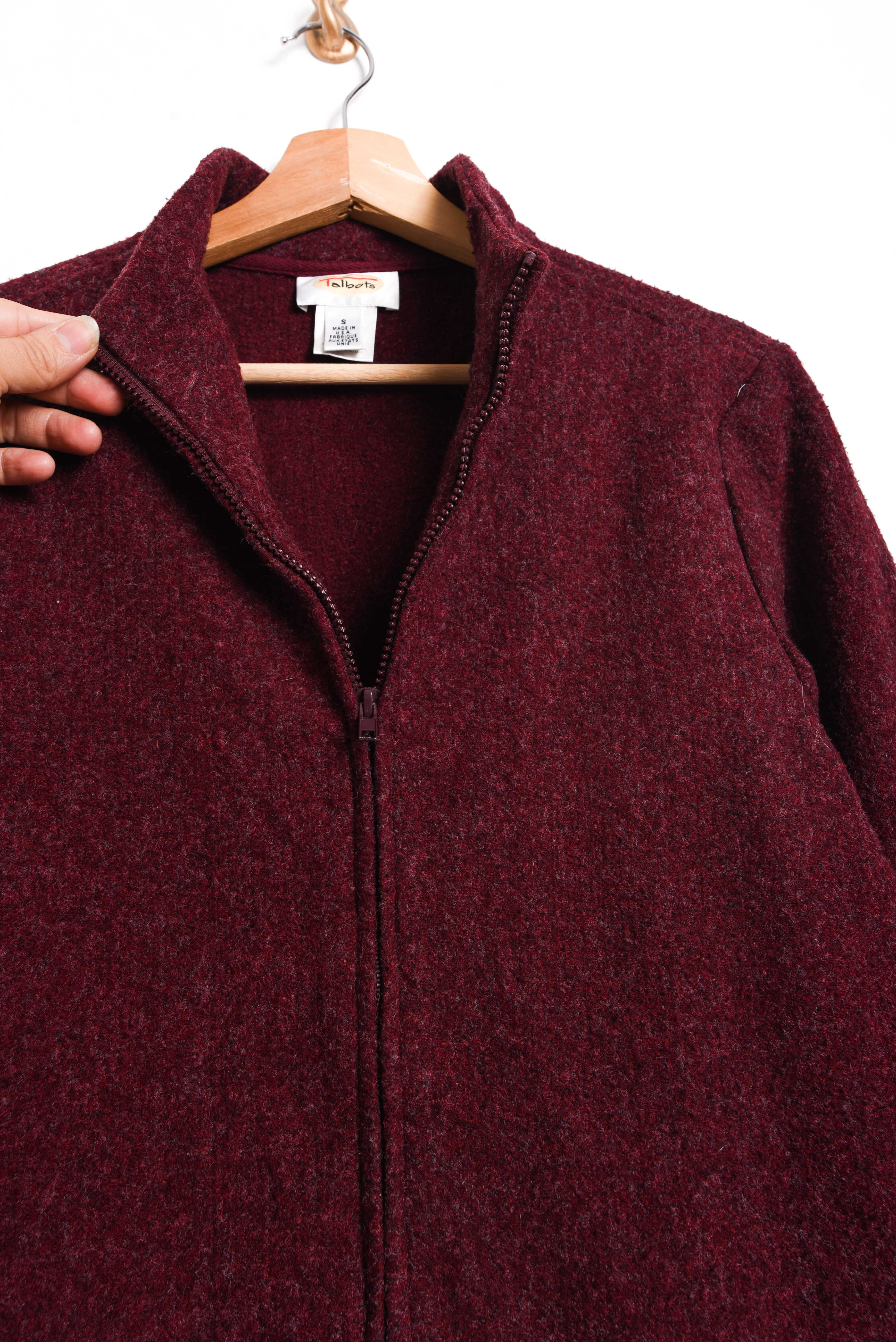 Chaqueta burdeo zipper 90s