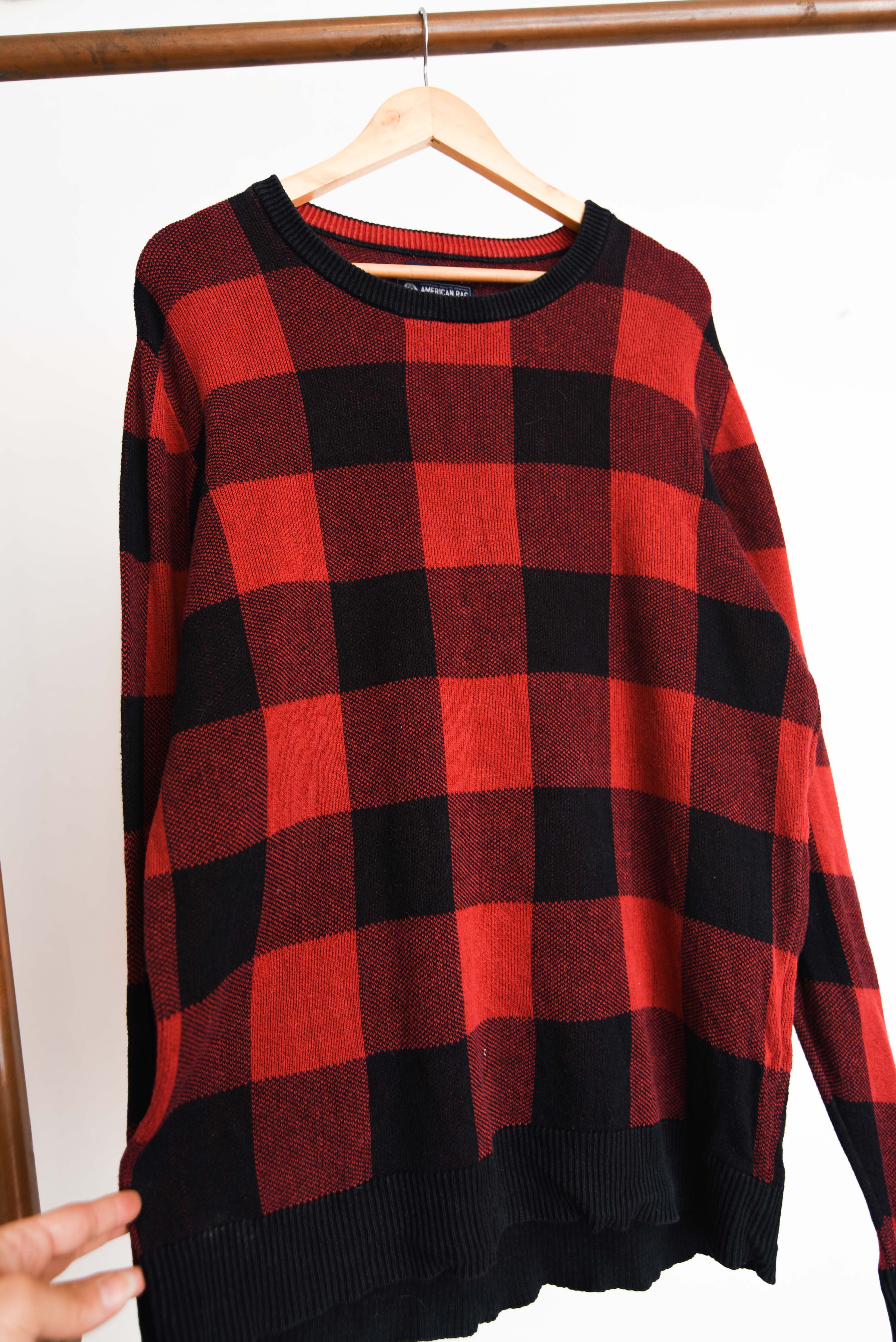 Chaleco rojo cuadros 90s
