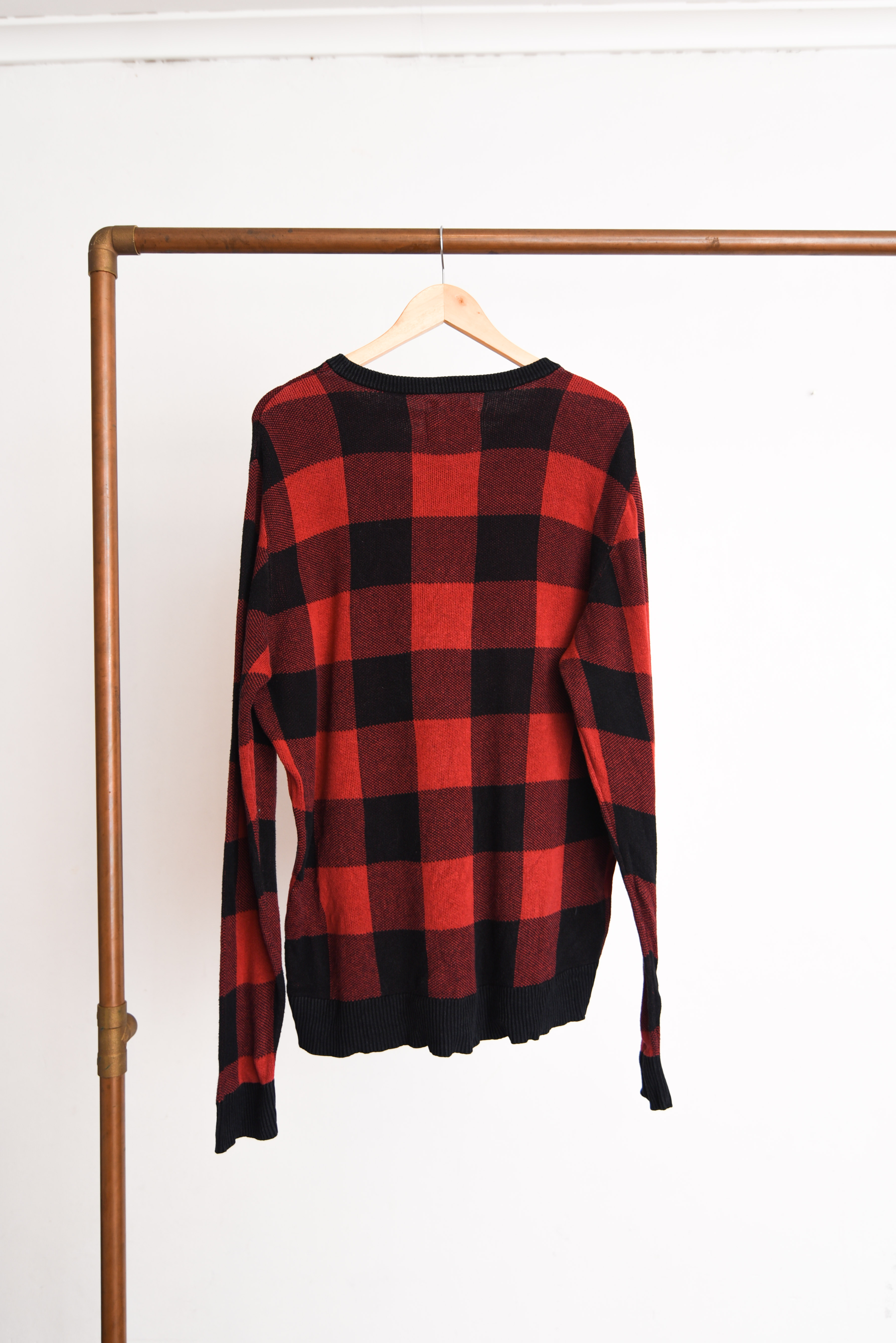 Chaleco rojo cuadros 90s