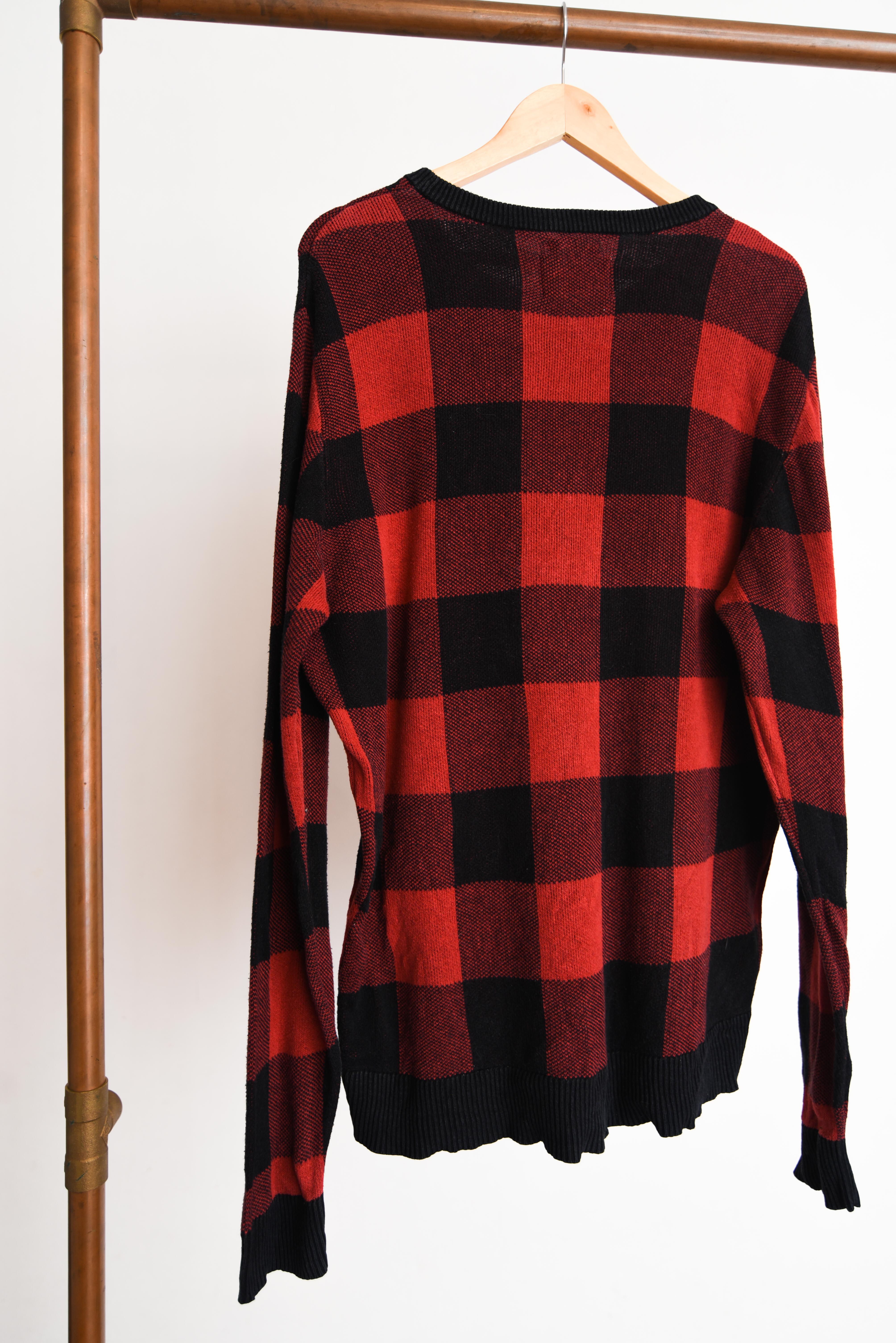 Chaleco rojo cuadros 90s