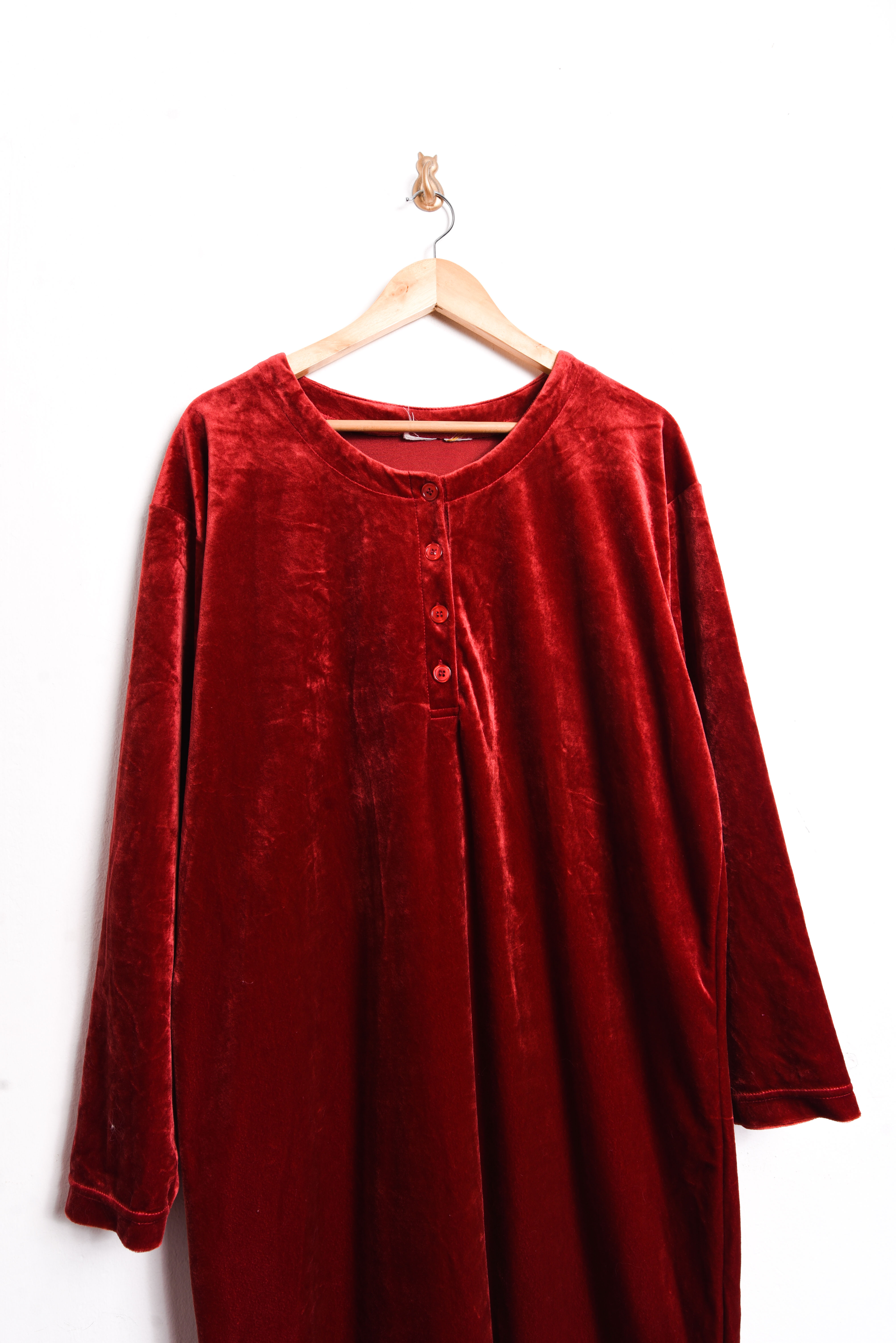 Vestido rojo plush botones