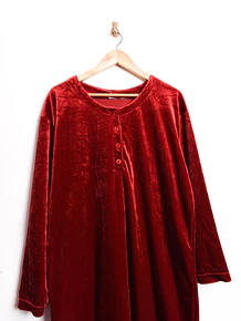 Vestido rojo plush botones