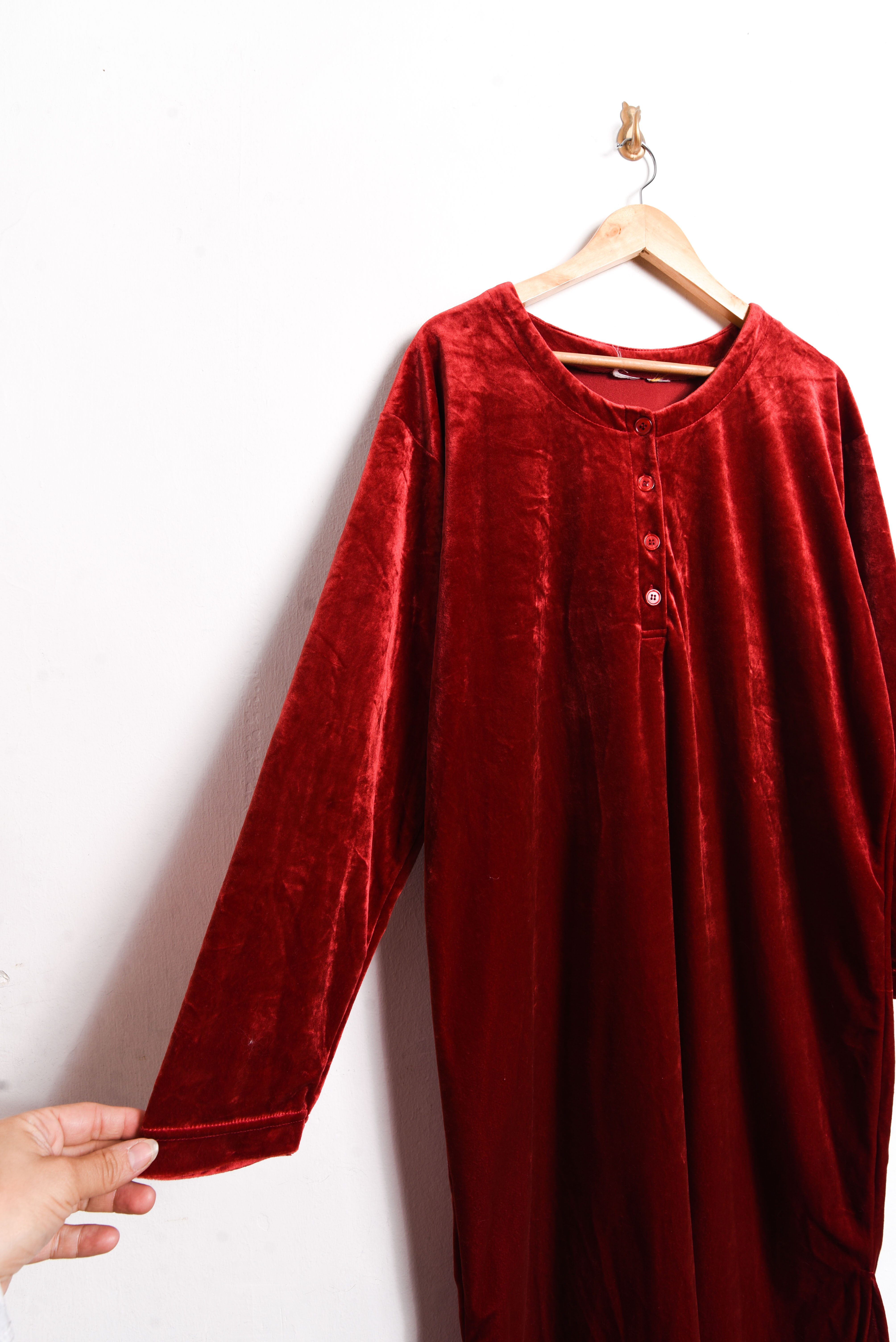Vestido rojo plush botones