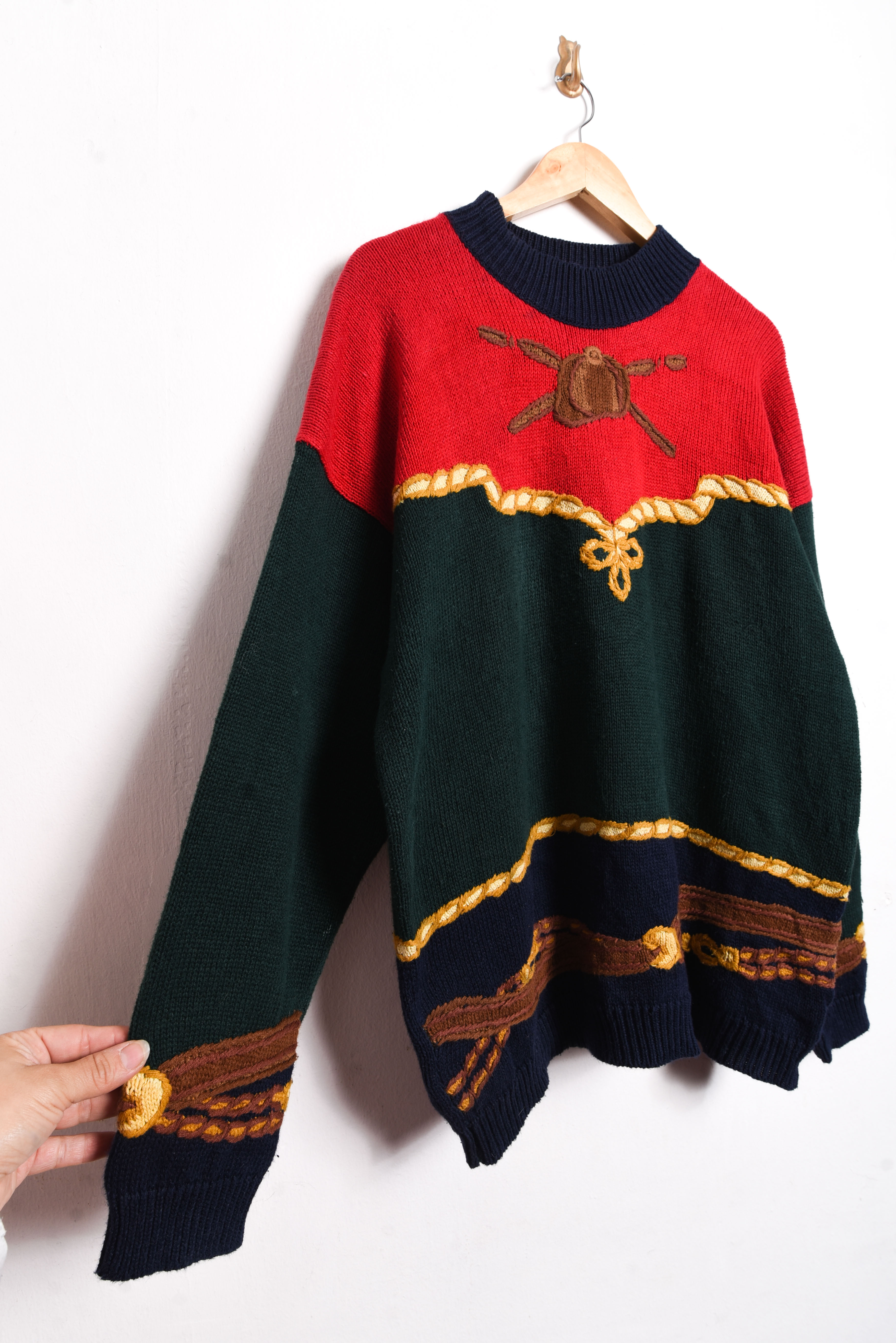 Chaleco 90s equestrian vintage reworked