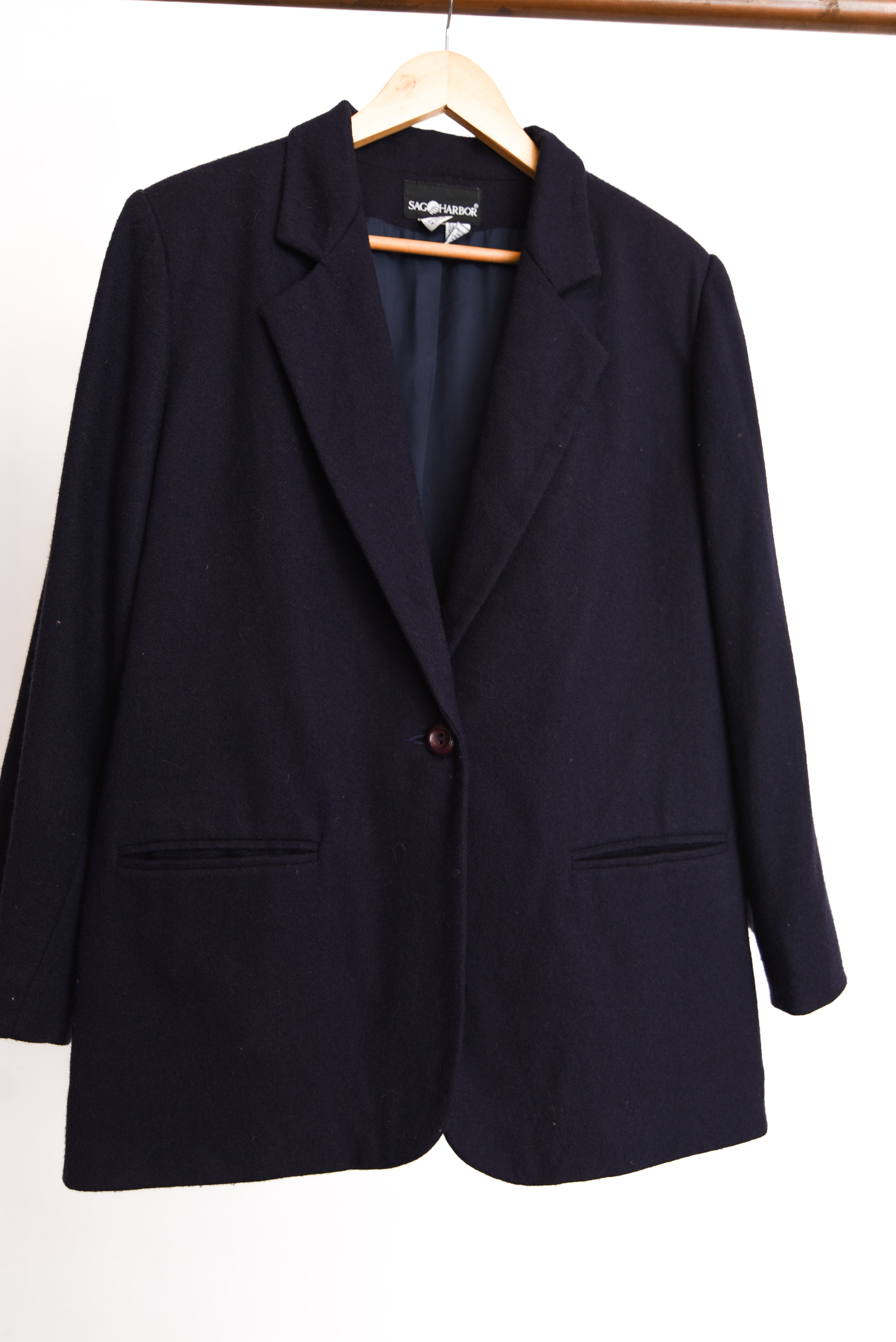 Blazer azul navy lana 90s
