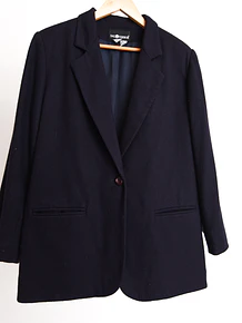Blazer azul navy lana 90s