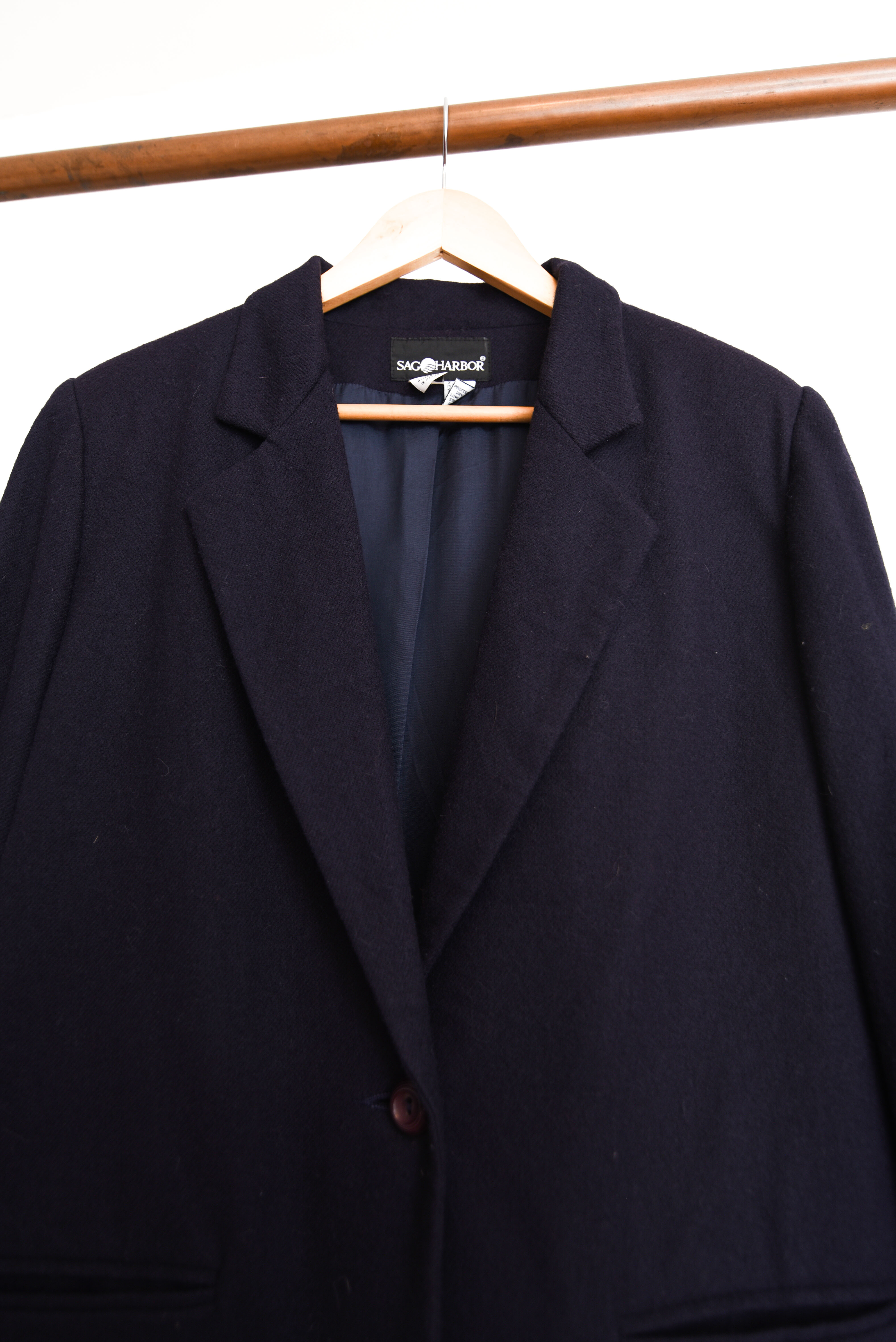 Blazer azul navy lana 90s