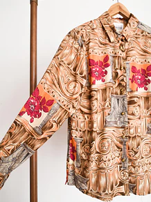 Blusa 90s baroque print deadstock