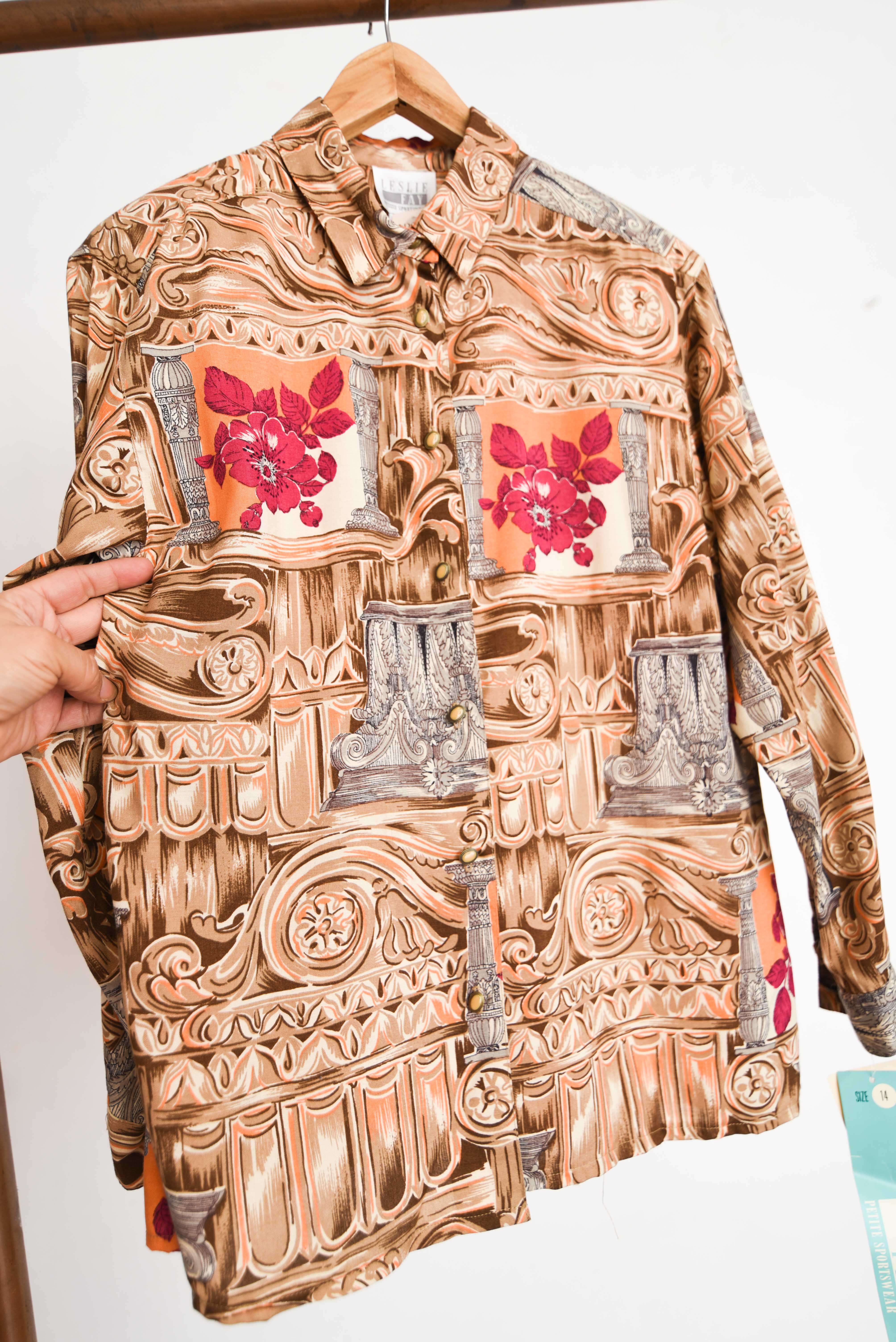 Blusa 90s baroque print deadstock