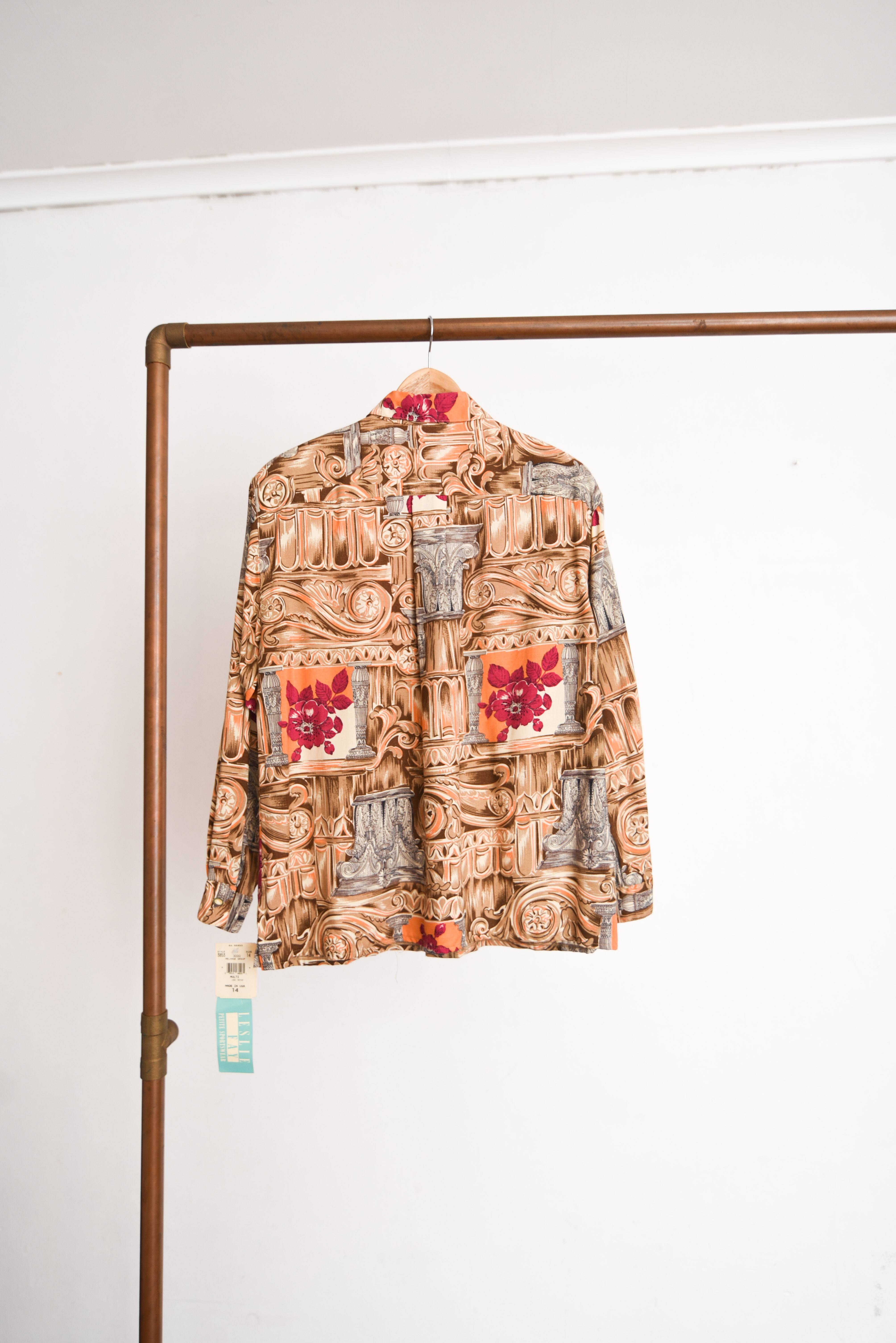 Blusa 90s baroque print deadstock