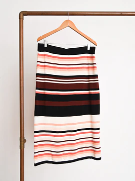 Falda knit marfil rayada