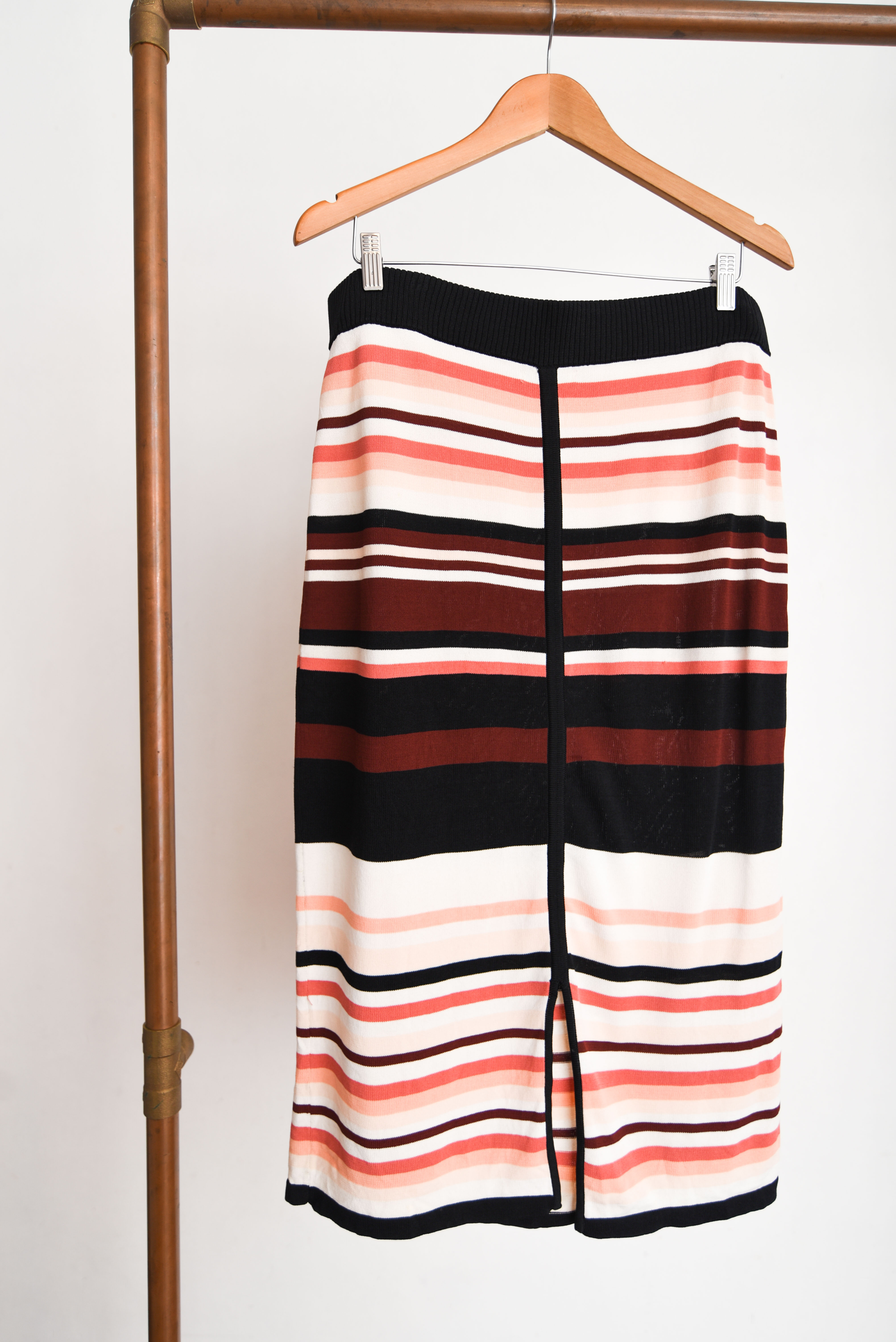 Falda knit marfil rayada