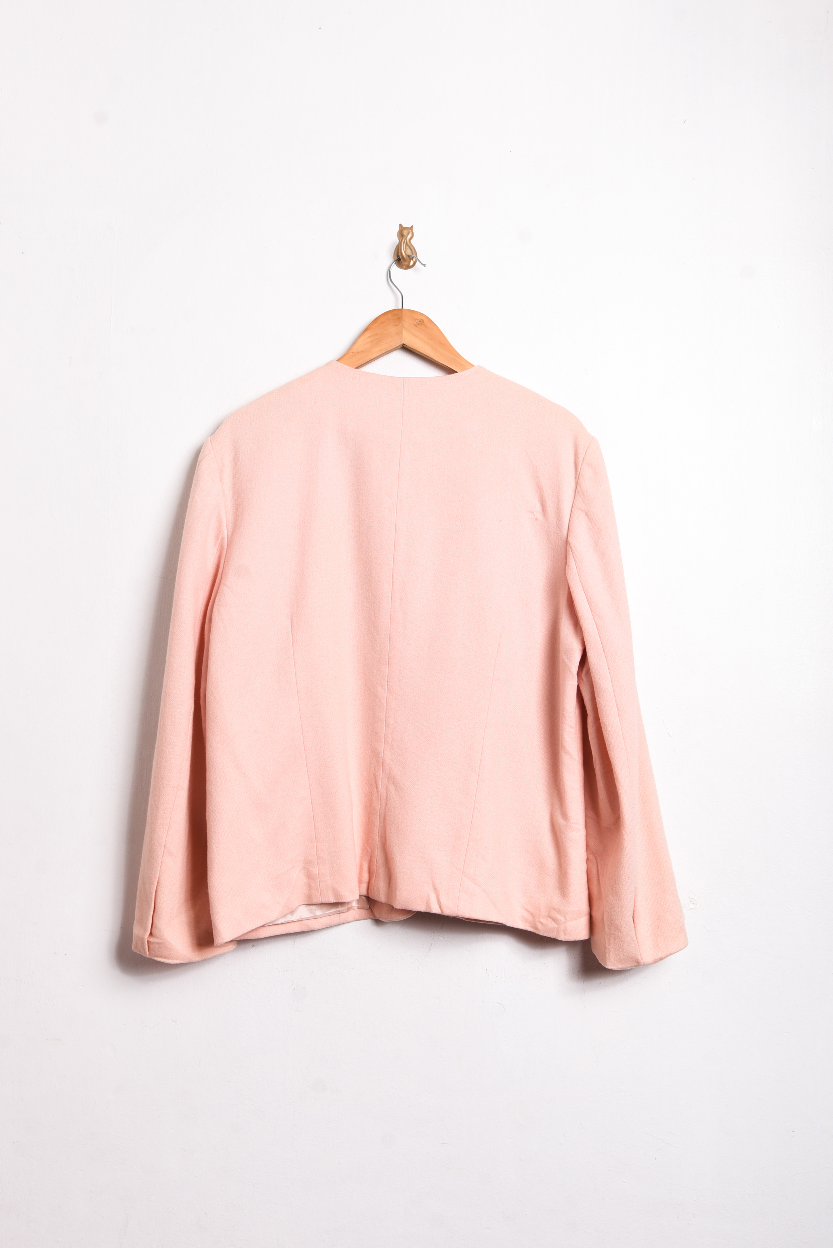 Chaqueta rosa pastel lana merino 90s
