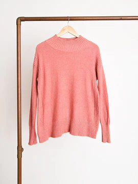 Chaleco cuello subido coral