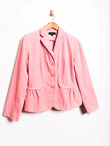 Blazer rosa pastel cotelé