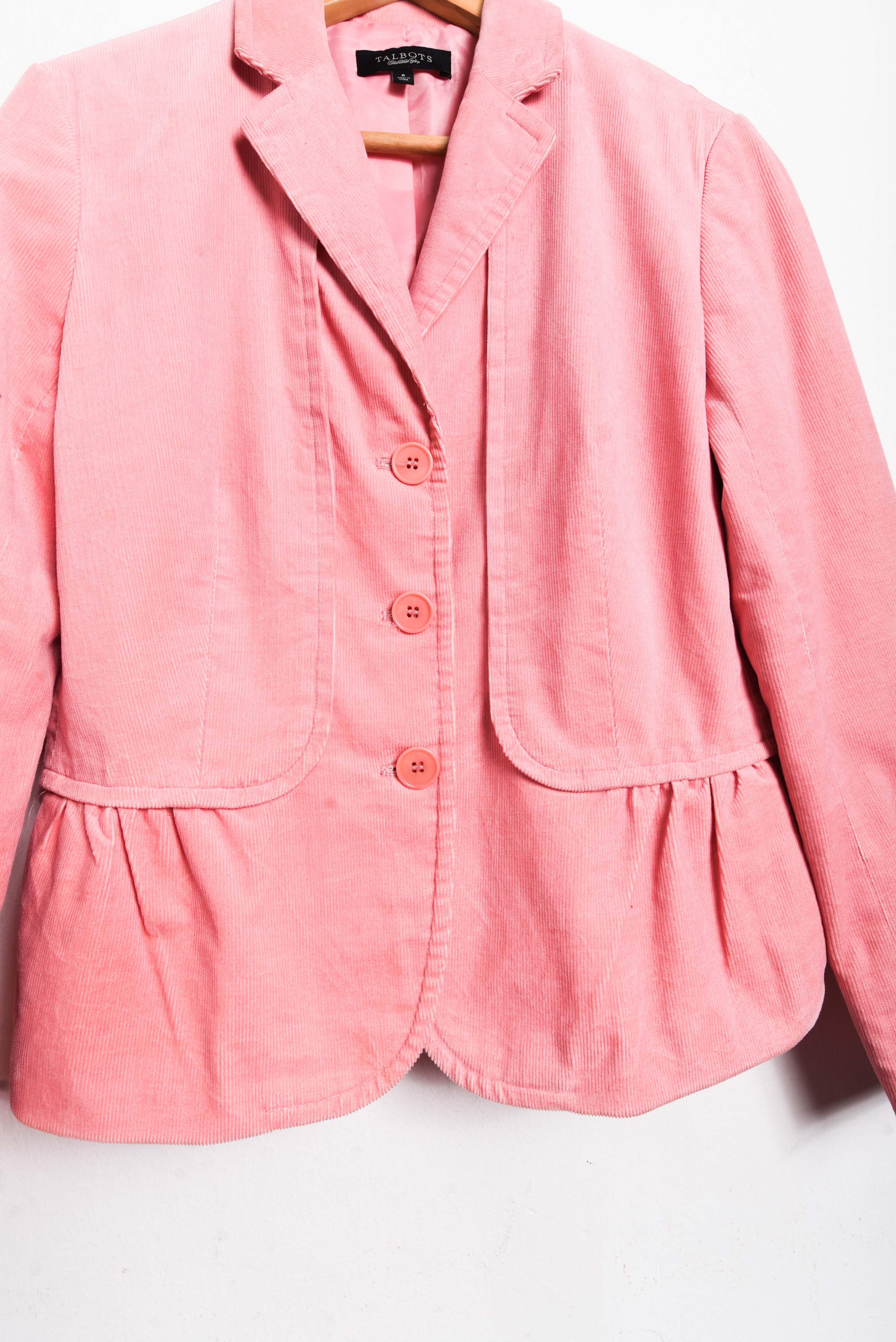 Blazer rosa pastel cotelé