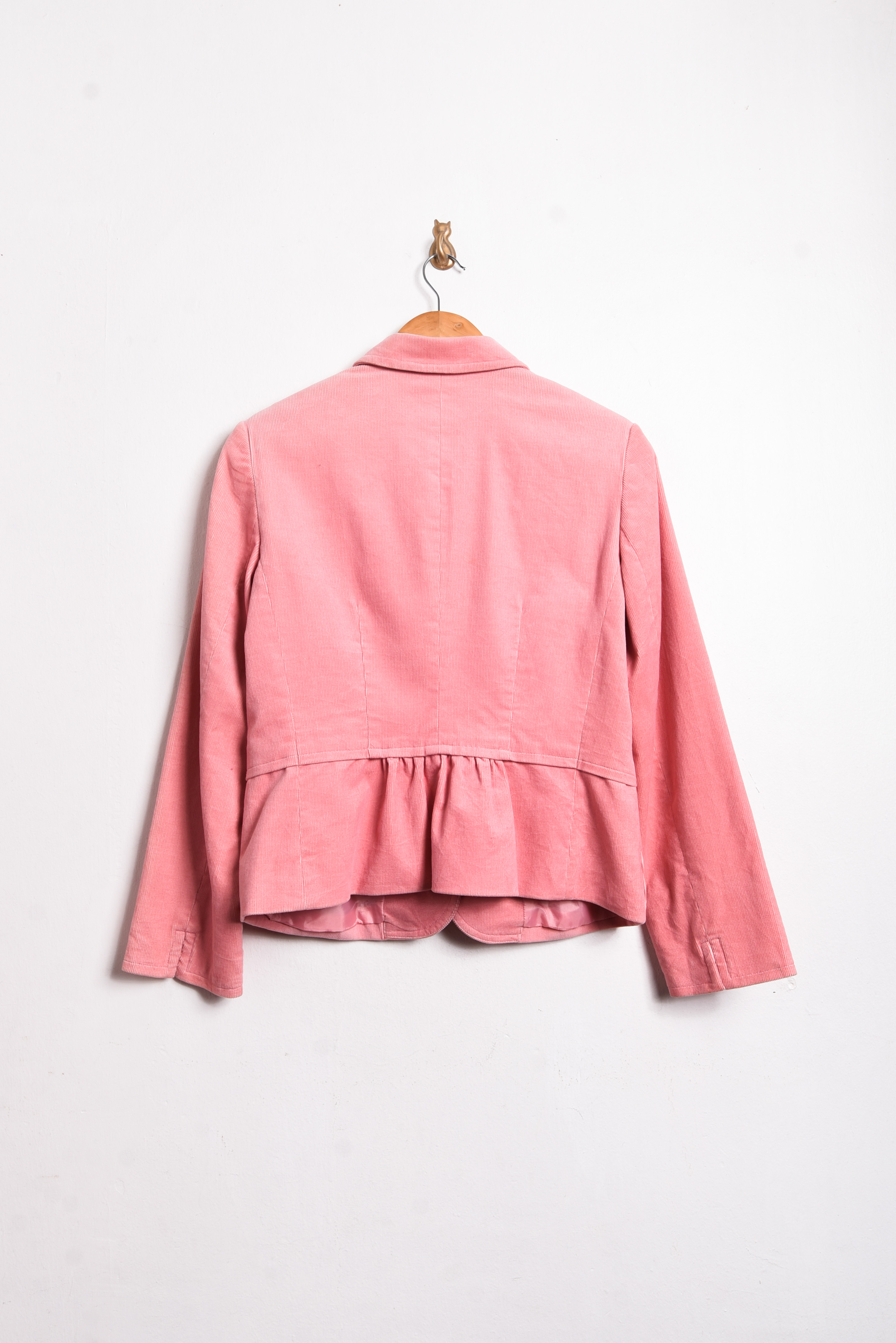 Blazer rosa pastel cotelé