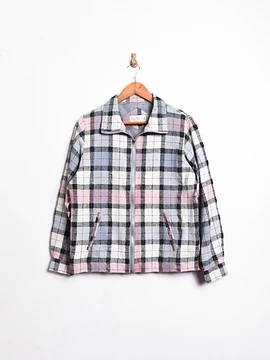 Chaqueta lila pastel vintage gingham