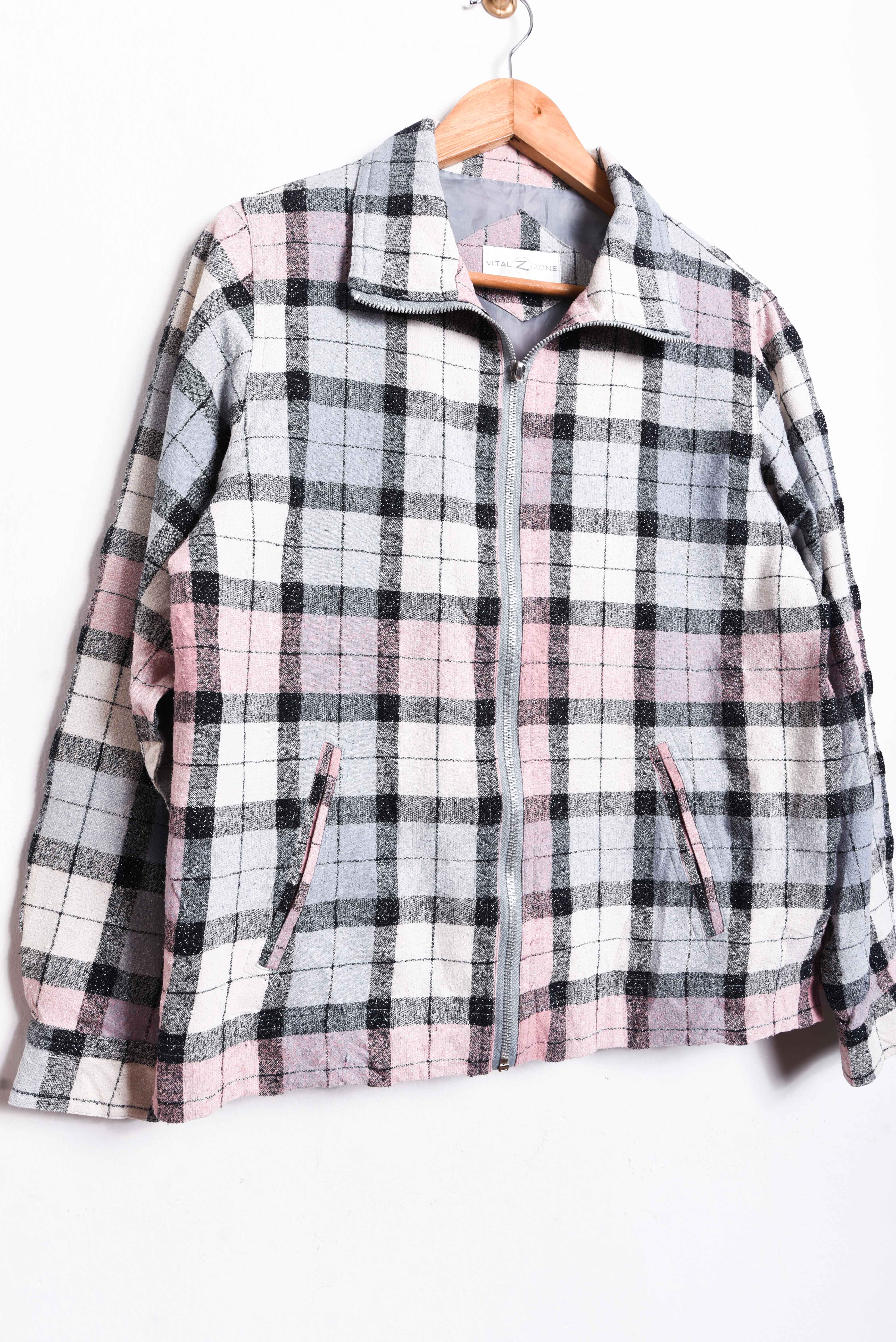 Chaqueta lila pastel vintage gingham