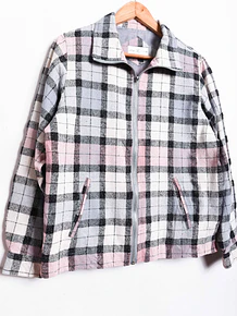 Chaqueta lila pastel vintage gingham