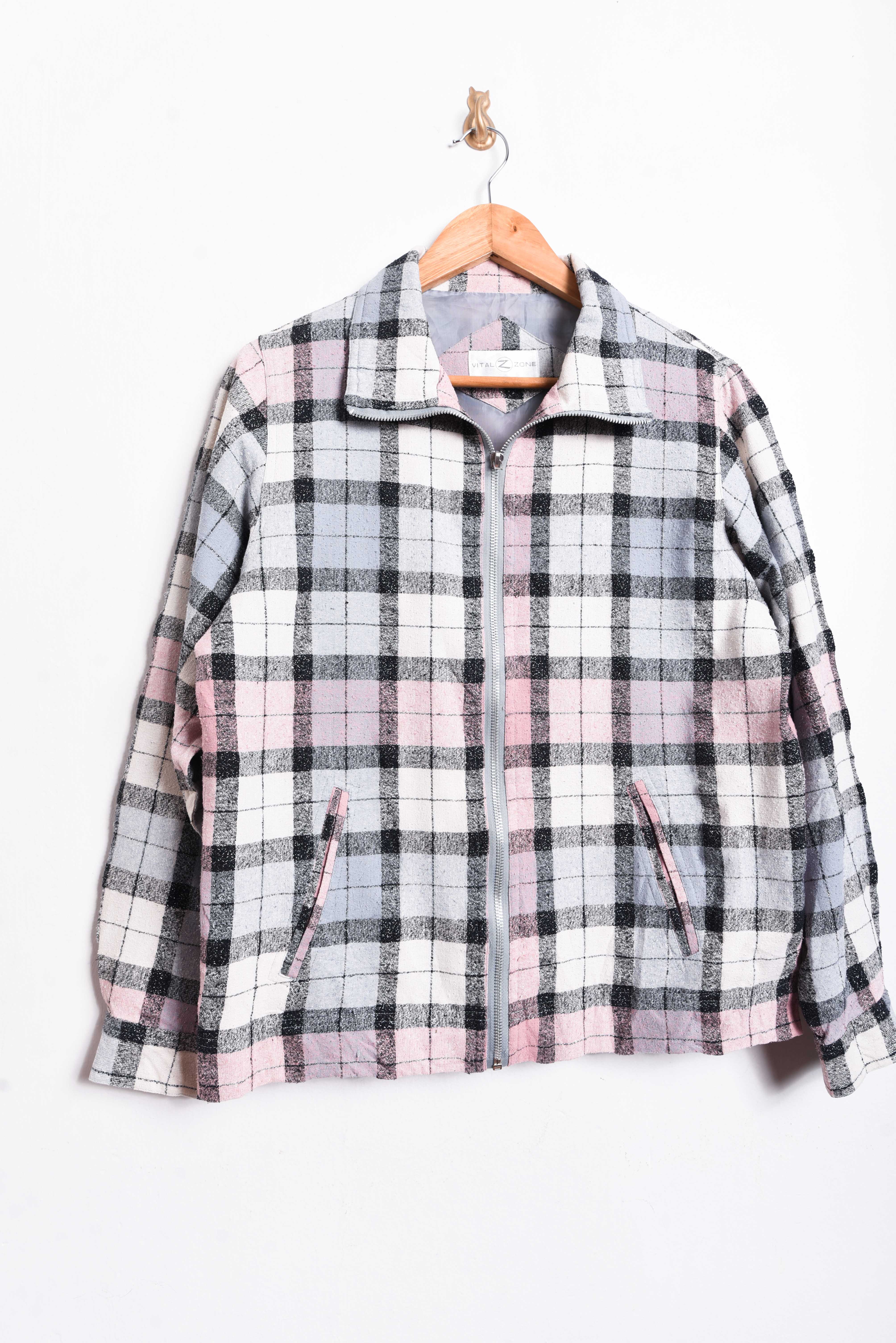 Chaqueta lila pastel vintage gingham