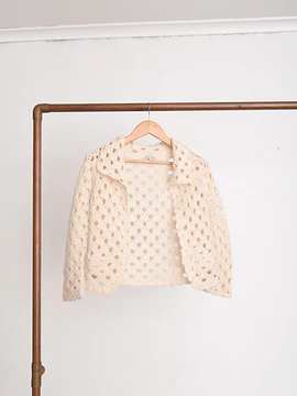 Cardigan bolero calado lana