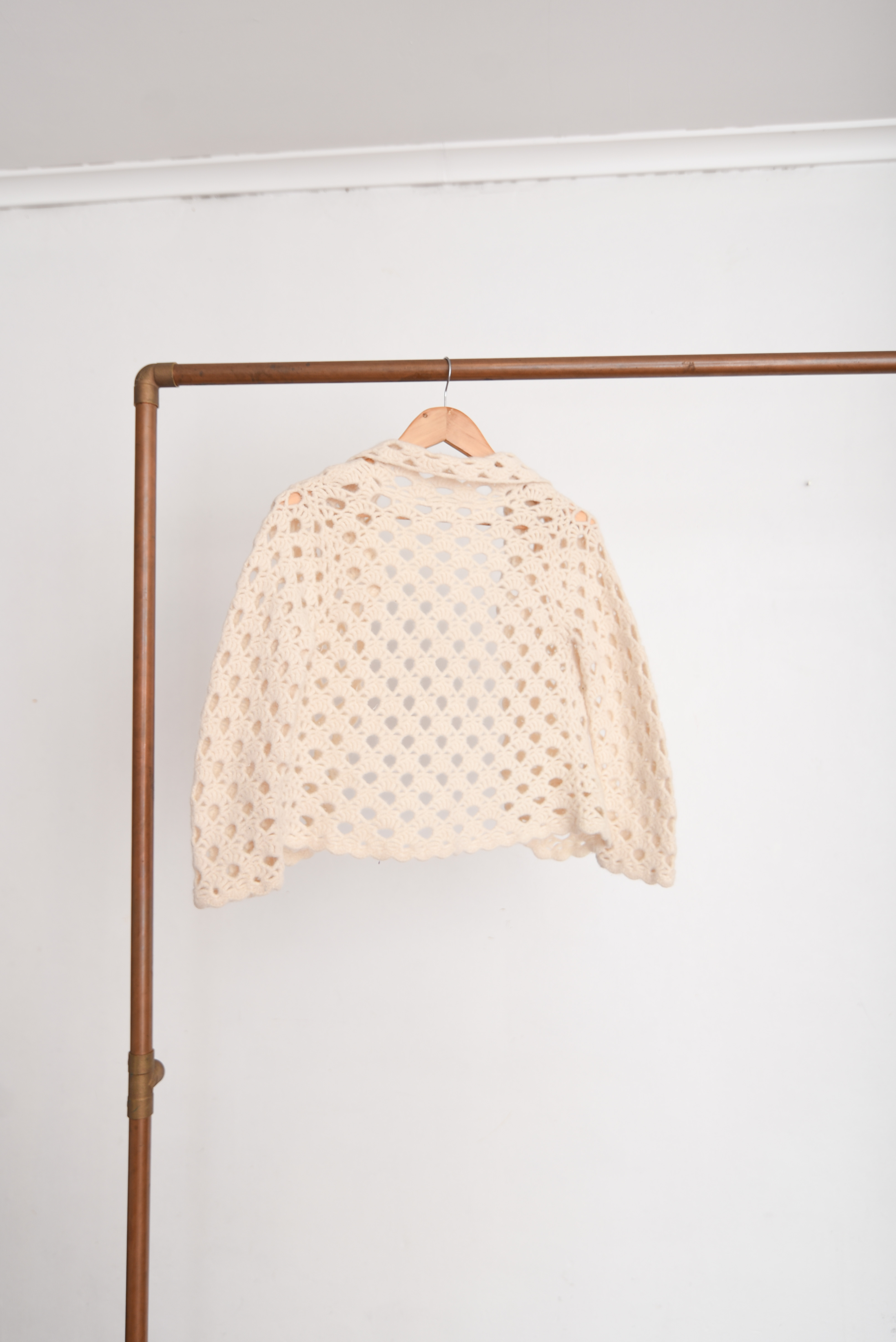Cardigan bolero calado lana