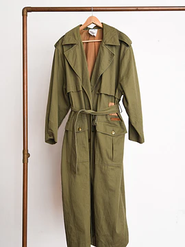 Trench vintage café verdoso