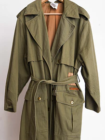 Trench vintage café verdoso