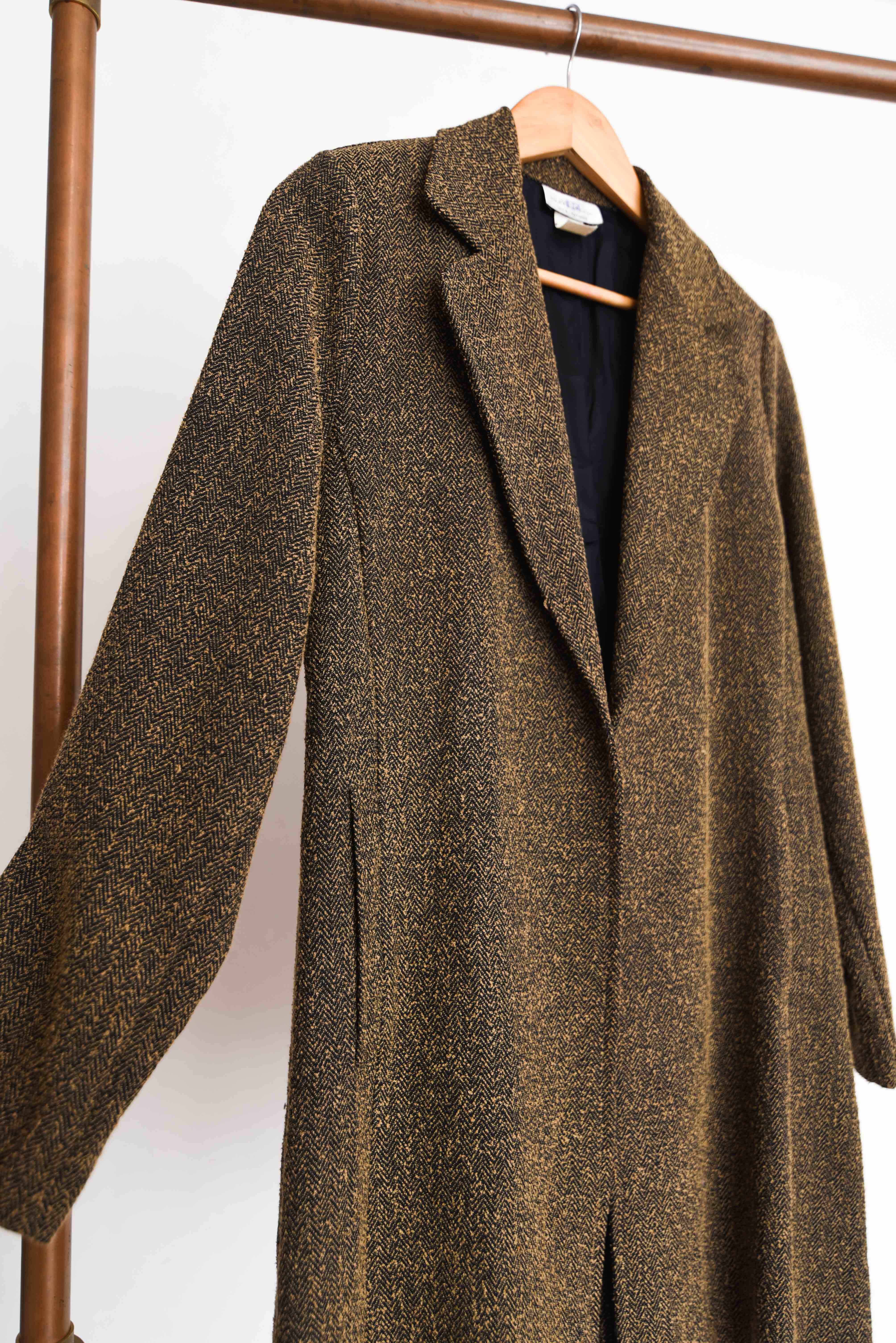 Blazer café espiga vintage