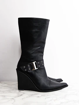 Botas black leather Sarkany