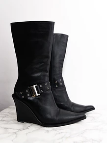 Botas black leather Sarkany
