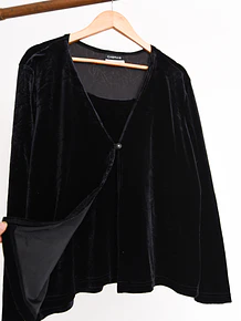 Top cardigan black velvet 90s