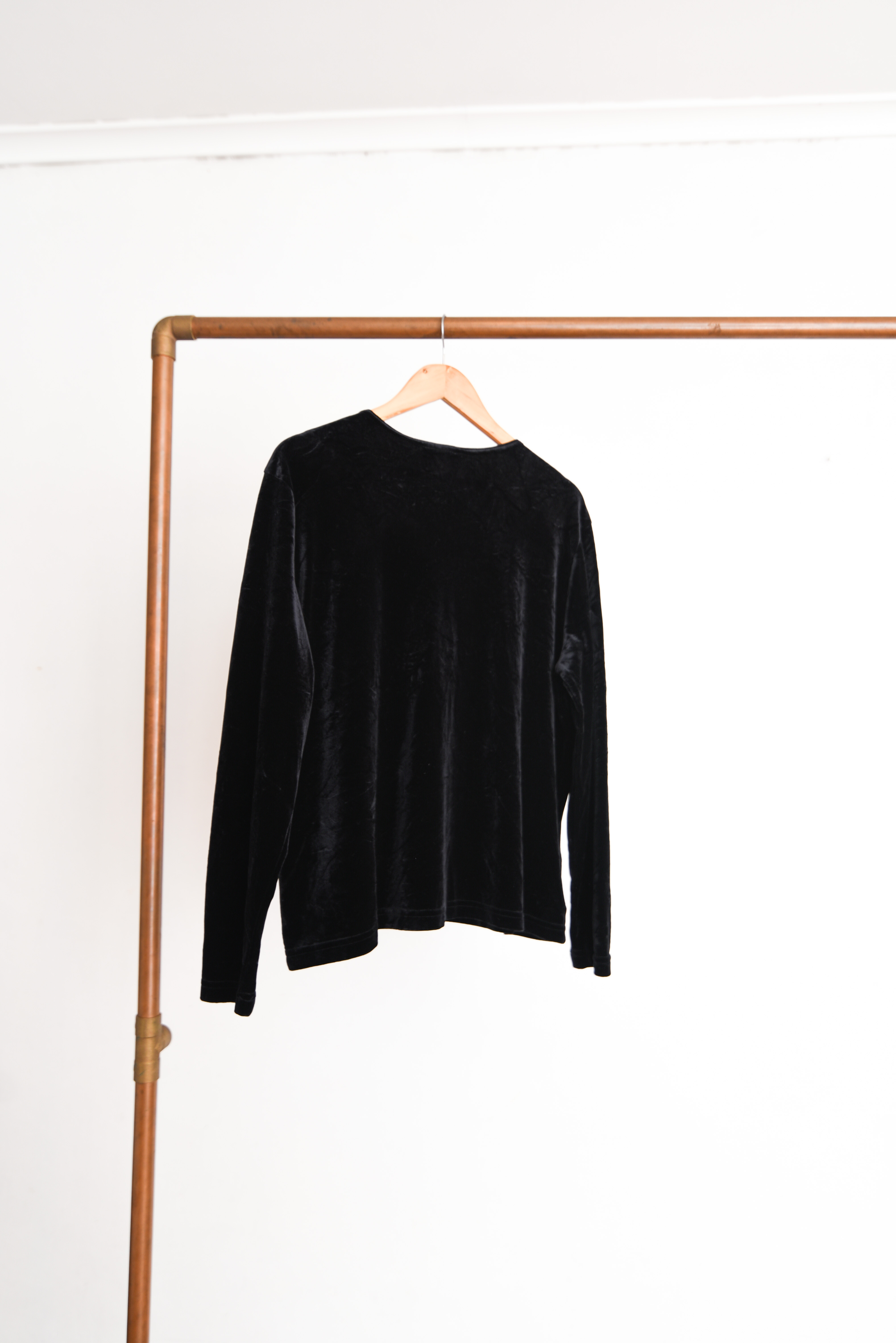 Top cardigan black velvet 90s
