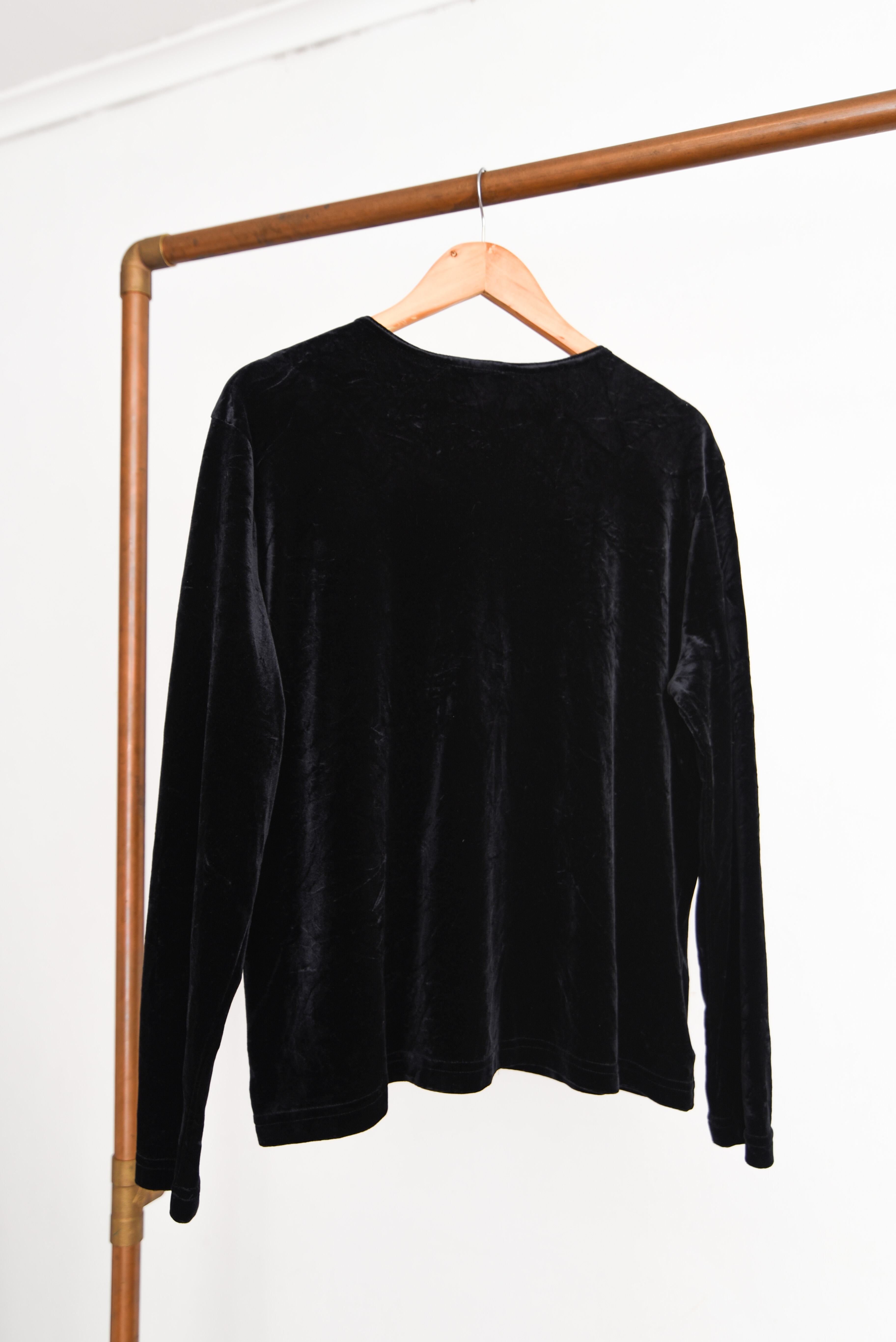 Top cardigan black velvet 90s