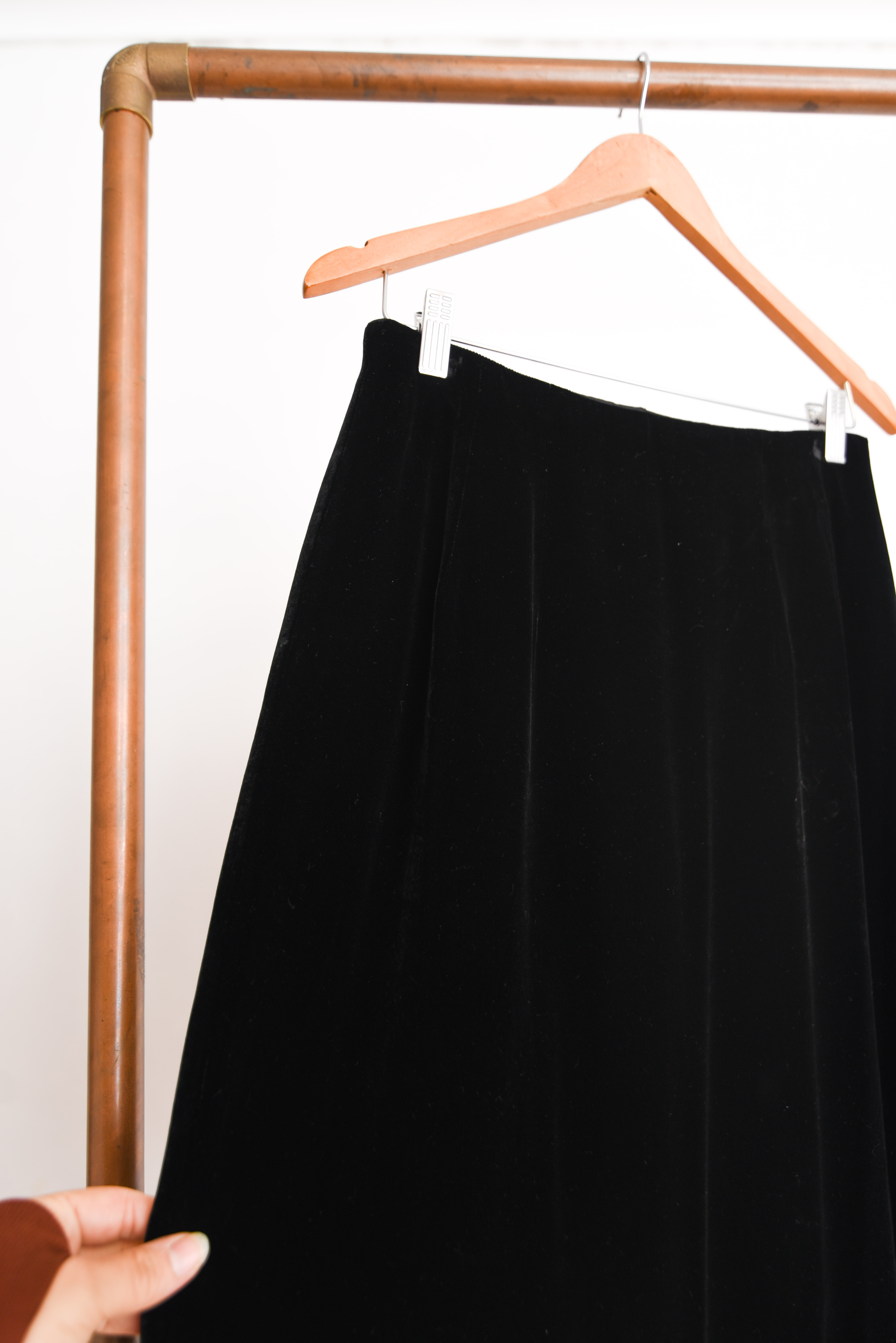 Falda negra terciopelo vintage