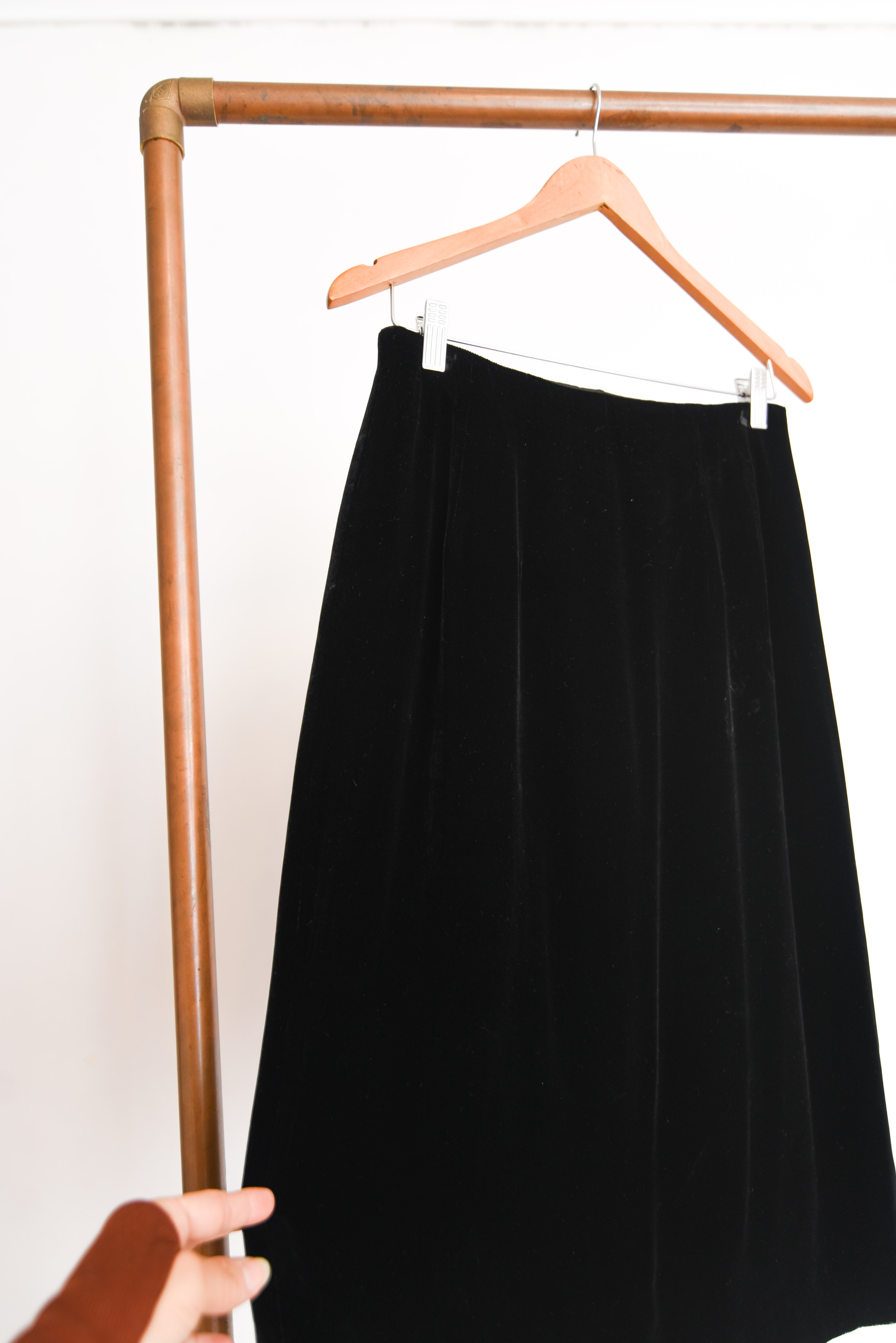 Falda negra terciopelo vintage