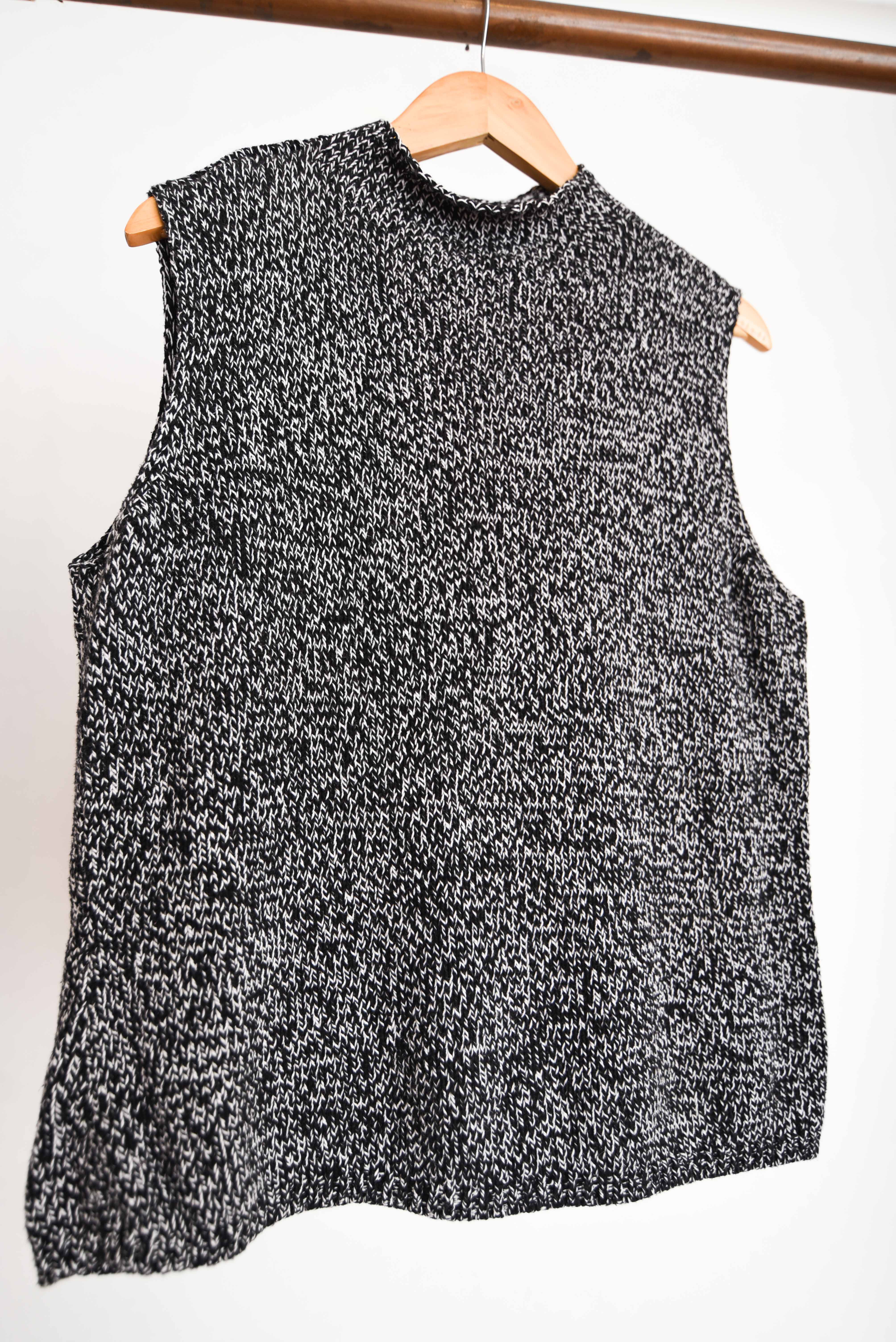 Top tejido gris jaspeado