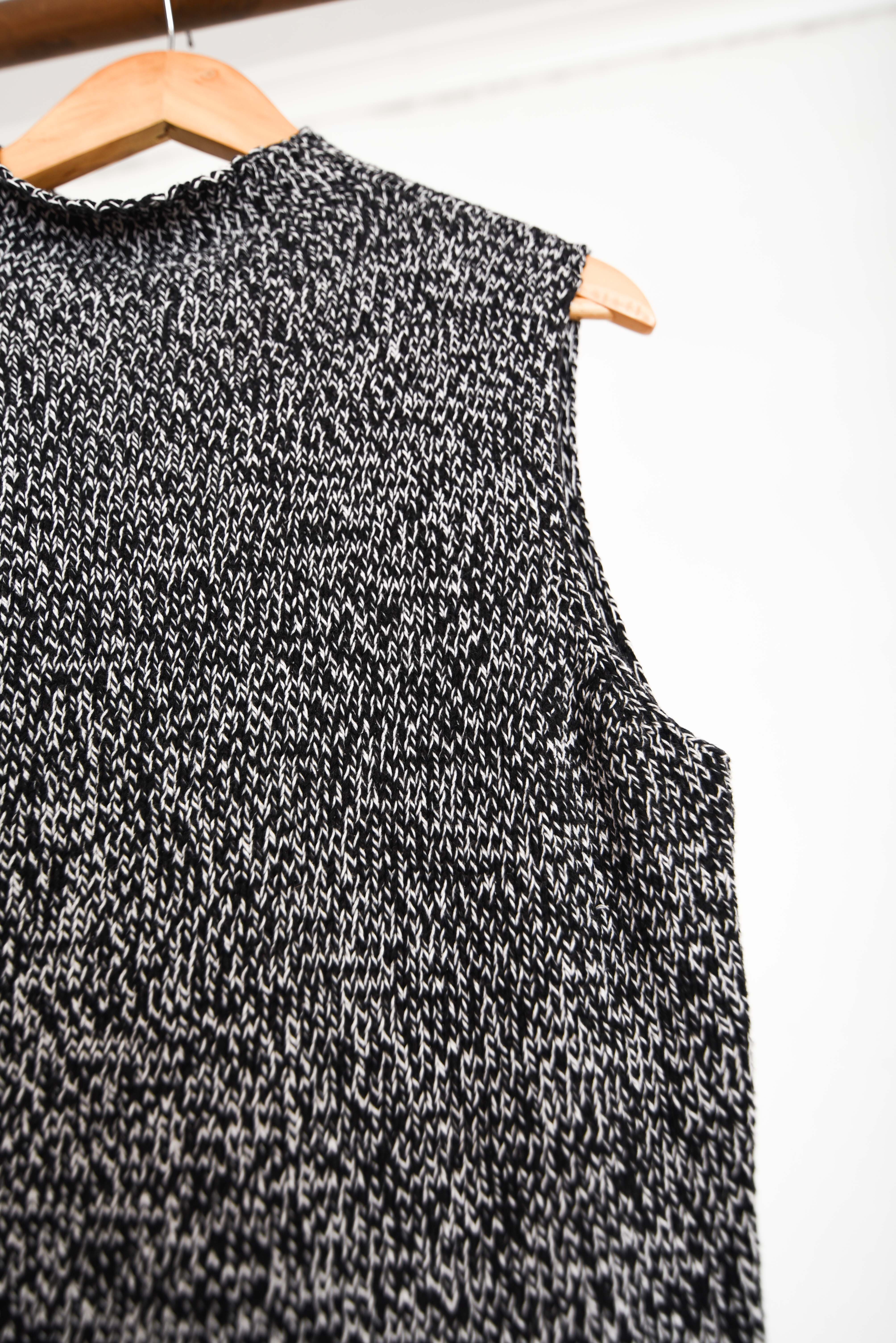 Top tejido gris jaspeado