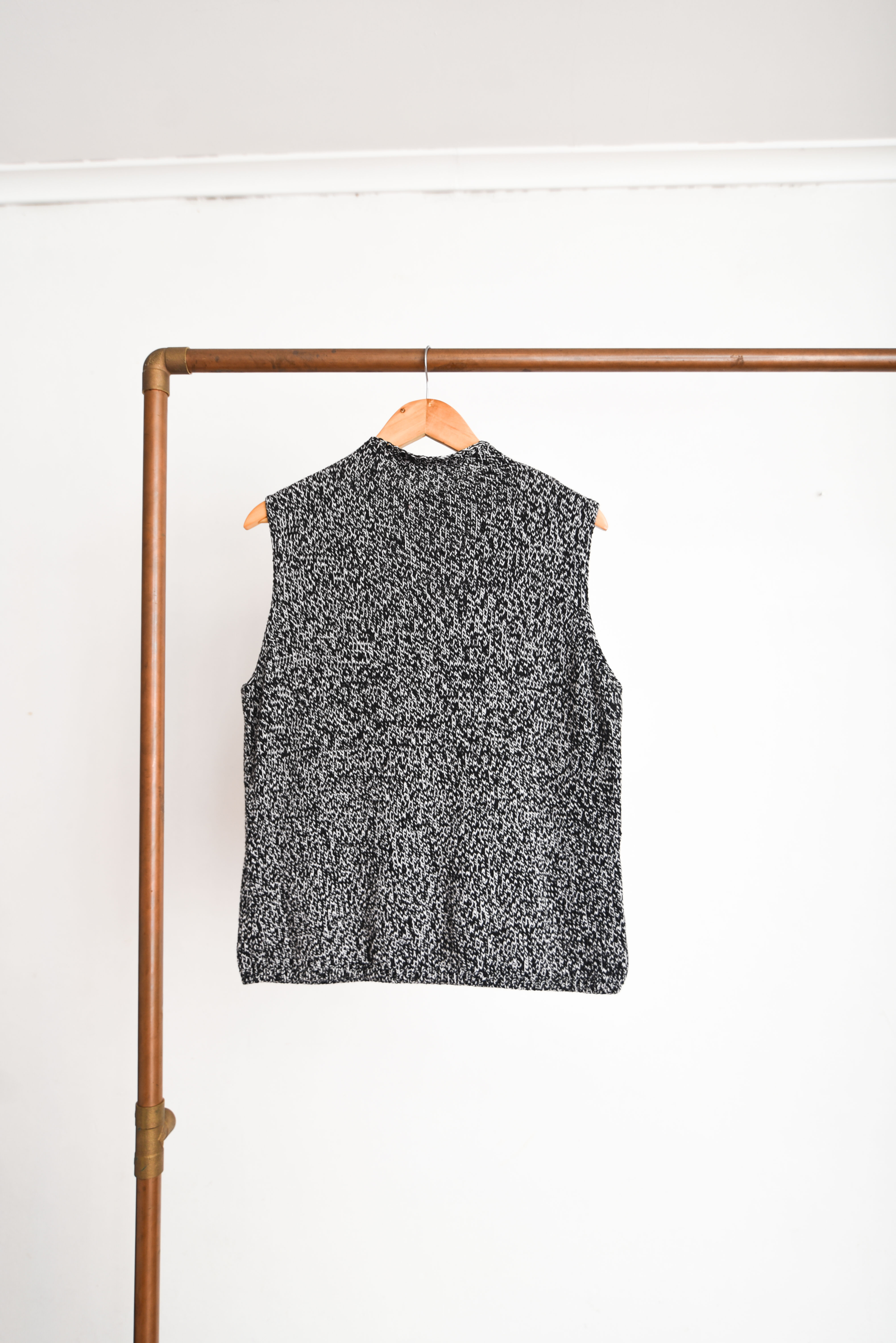 Top tejido gris jaspeado