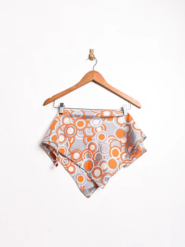Pañuelo vintage silk gris naranjo