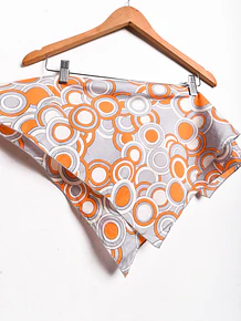 Pañuelo vintage silk gris naranjo