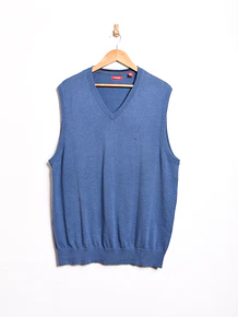 Sweater vest azul piedra