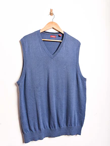 Sweater vest azul piedra